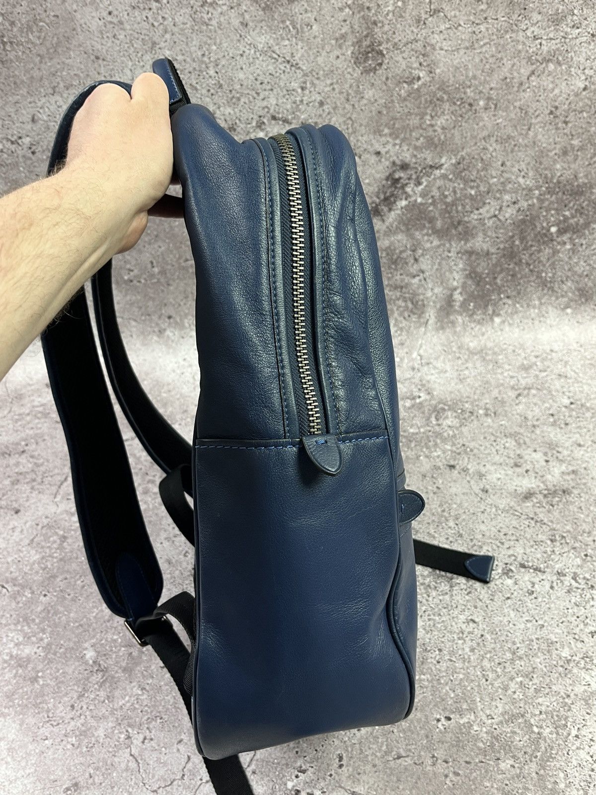 Coach Coach Leatherware Navy Blue Leather Backpack Unisex Size ONE SIZE - 5 Thumbnail