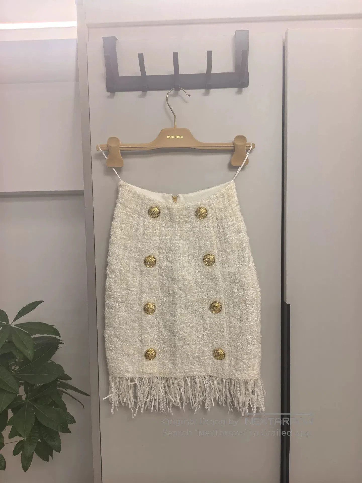 Balmain BALMAIN High-Waist Decorative Button Skirt. Size 33" - 2 Thumbnail