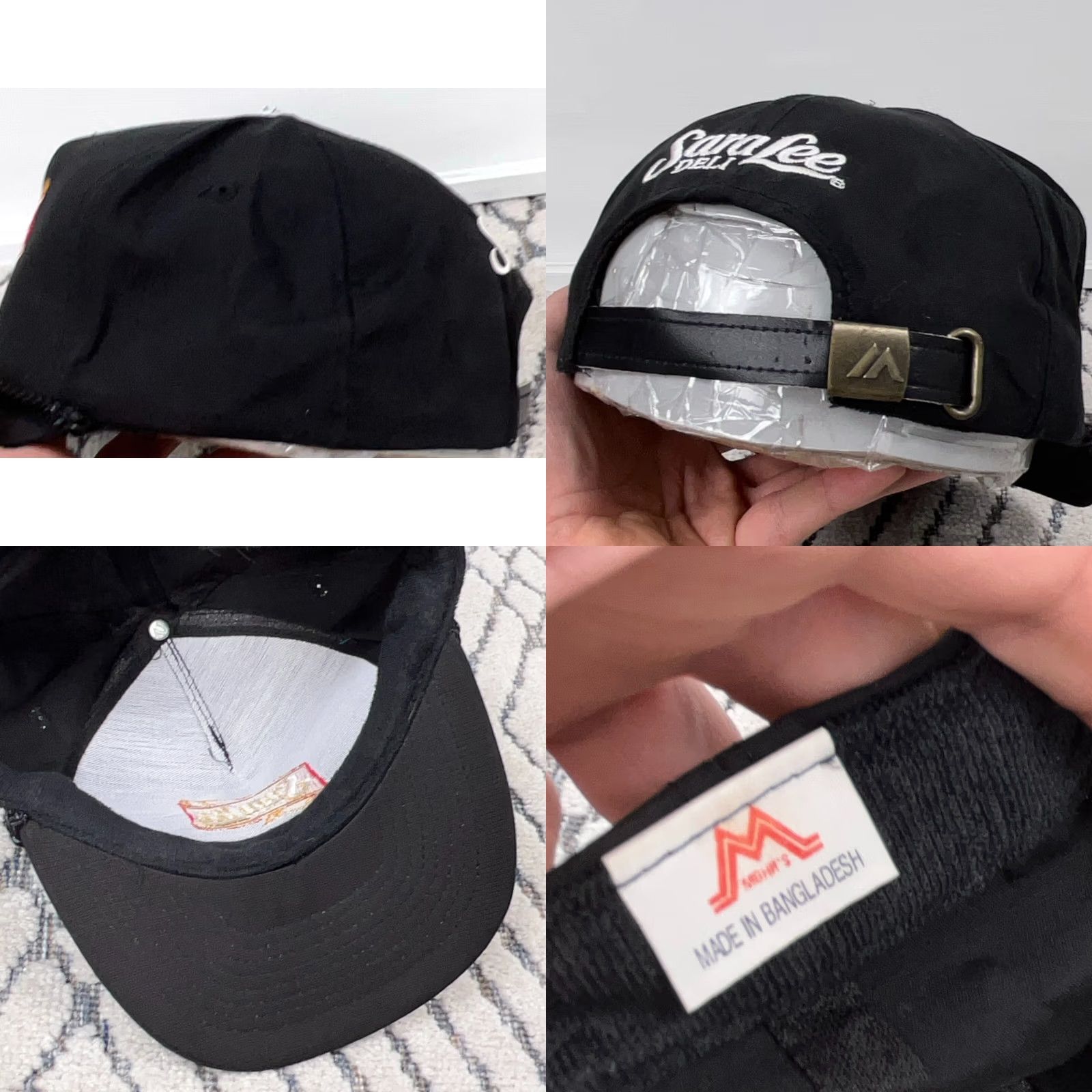 Lee VINTAGE Sara Lee Hat Cap Trucker Strap Back Deli Lunch Meats Rope Mens Y2K 90s Black Size ONE SIZE - 8 Thumbnail
