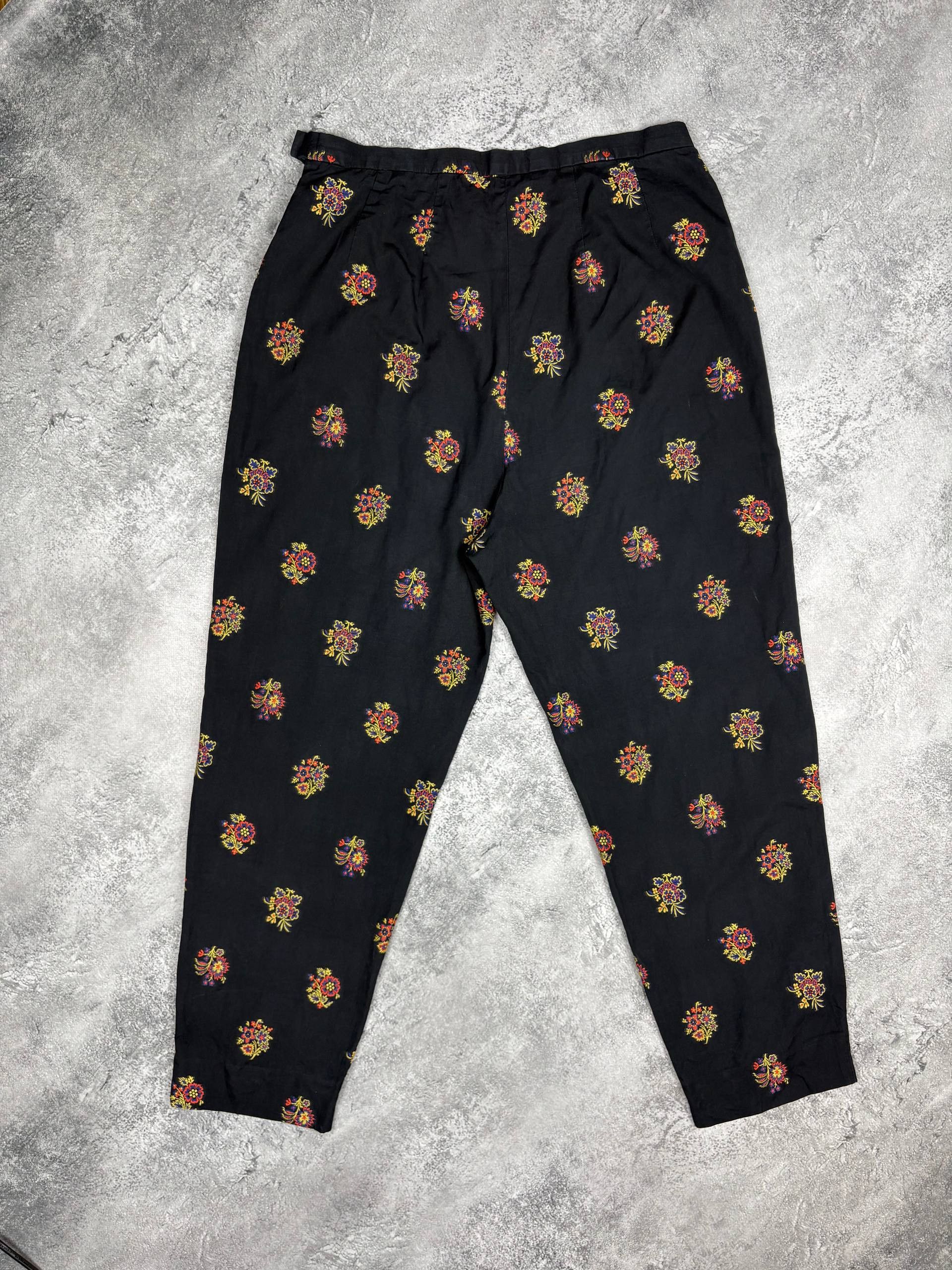 Kenzo Women Kenzo Jeans Pants Oriental Floral Art Print Vintage Size 28" / US 6 / IT 42 - 8 Thumbnail