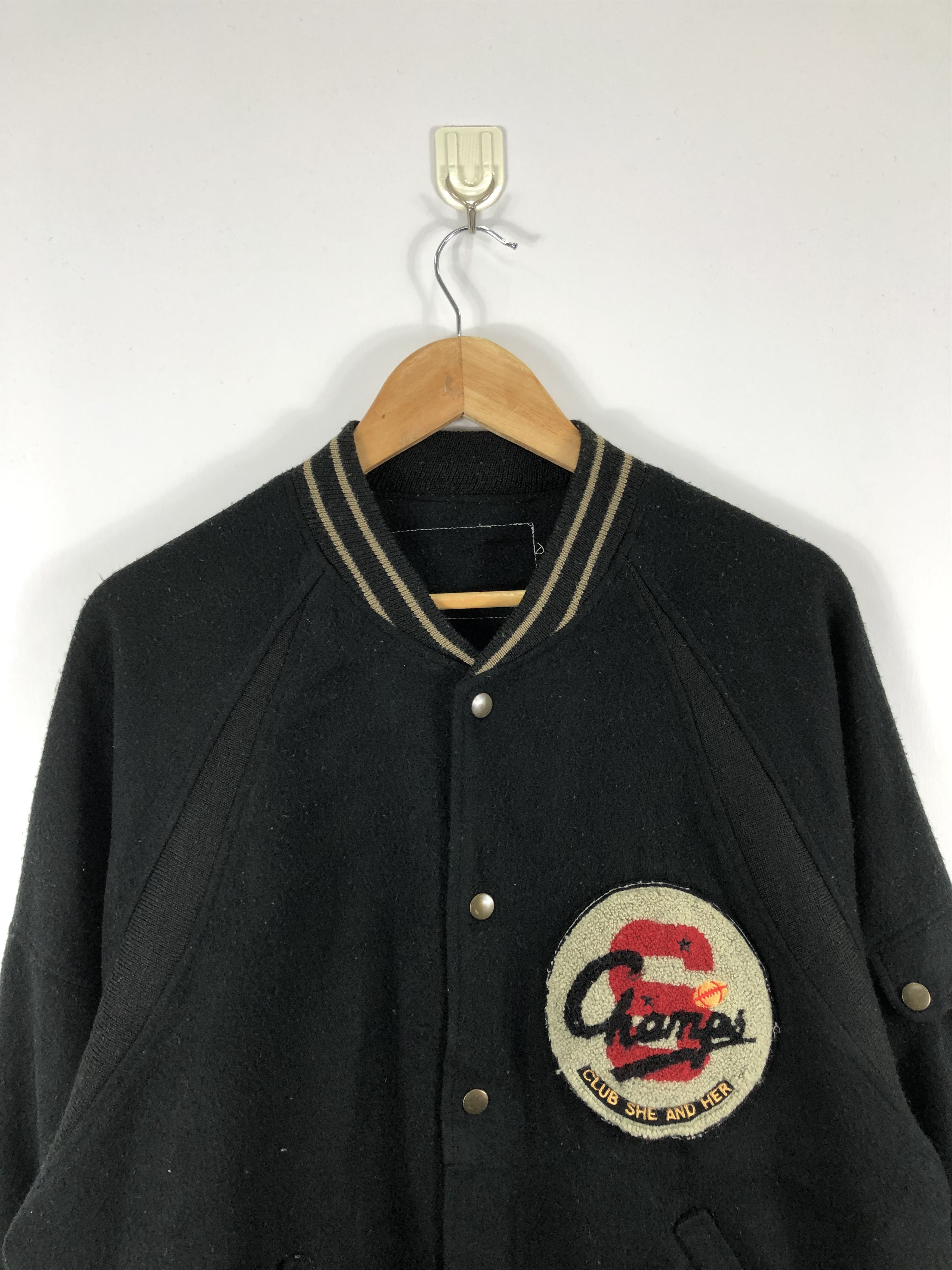 Japanese Brand Vintage 90s Champs Embroidery Wool Varsity Jacket V0272 Size US L / EU 52-54 / 3 - 3 Thumbnail