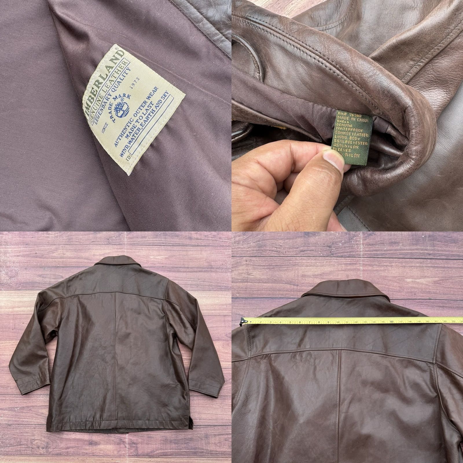 Timberland VINTAGE Timberland Weathergear Heavyweight Leather Jacket Men's XL Brown Bomber Jacket 90s Classic Outdoor Winter Size US XL / EU 56 / 4 - 8 Thumbnail