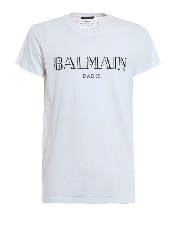 Balmain o1s1wg110925 Logo Print T-Shirt in White Size US M / EU 48-50 / 2 - 1 Thumbnail