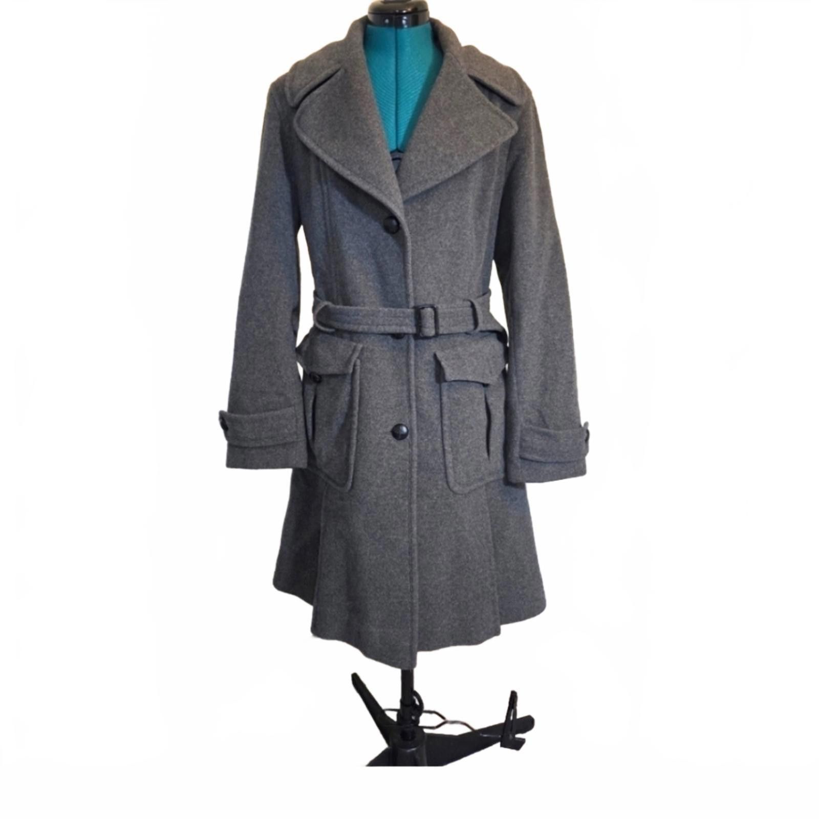 DKNY DKNY Womens Wool Blend Tie Belt Trench - Size 6 Size M / US 6-8 / IT 42-44 - 2 Thumbnail