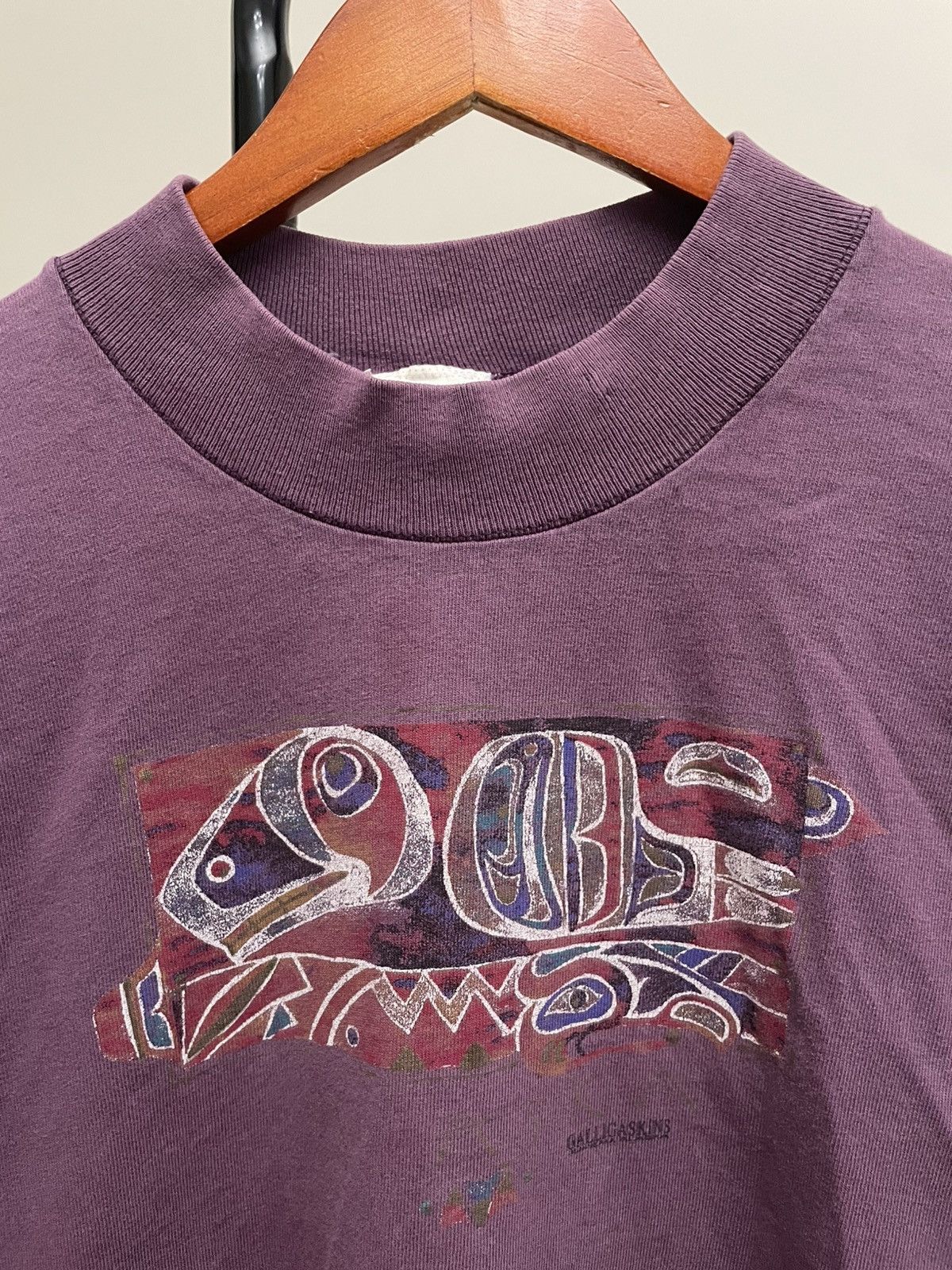 Vintage Vintage 90s Mock Neck Graphic Longsleeve Unsoundrags Hanes Size US L / EU 52-54 / 3 - 4 Thumbnail
