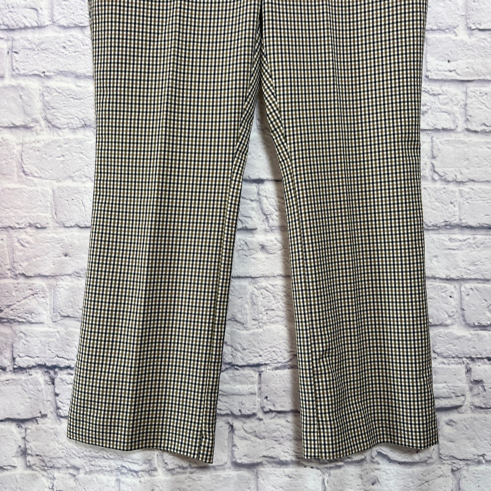 Anthropologie Anthropologie Maeve Gingham Kick Flare Pants Brown Size 14 Size 36" / US 14 / IT 50 - 8 Thumbnail
