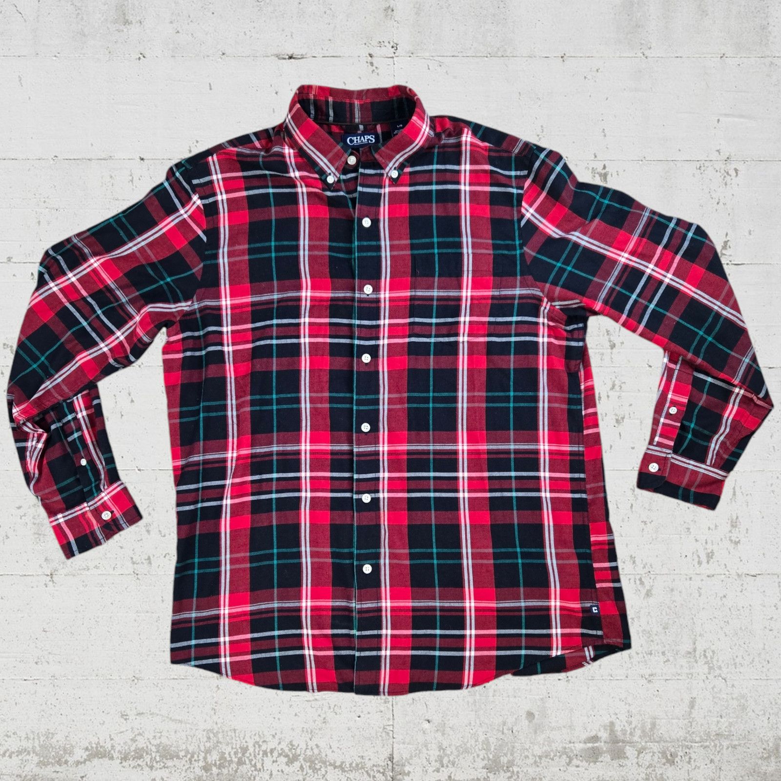 Chaps Chaps Red Plaid Button Down Flannel Size Large Size US L / EU 52-54 / 3 - 2 Thumbnail
