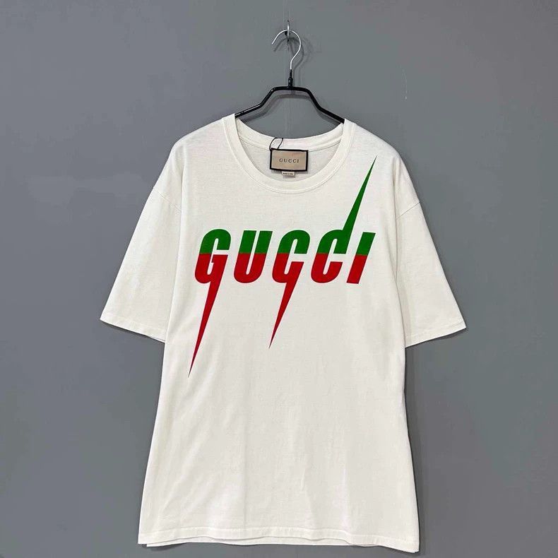 Gucci Gucci White Lightning Logo T-shirt-2508 Size US XXL / EU 58 / 5 - 1 Thumbnail