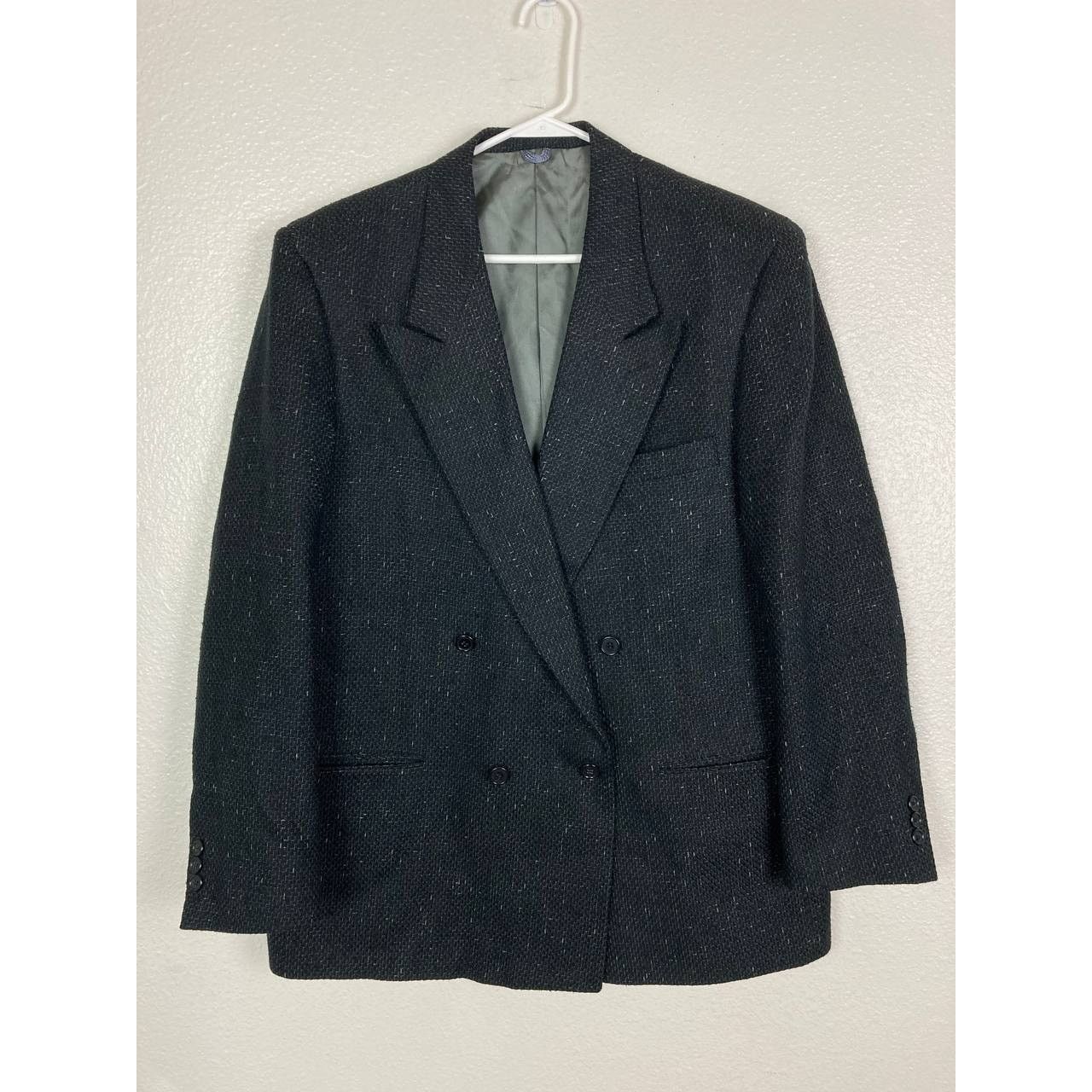 Gianni Valentino Gianni Jeffrey Michael Blazer Mens 44 Black Double Breasted Size 44R - 15 Thumbnail