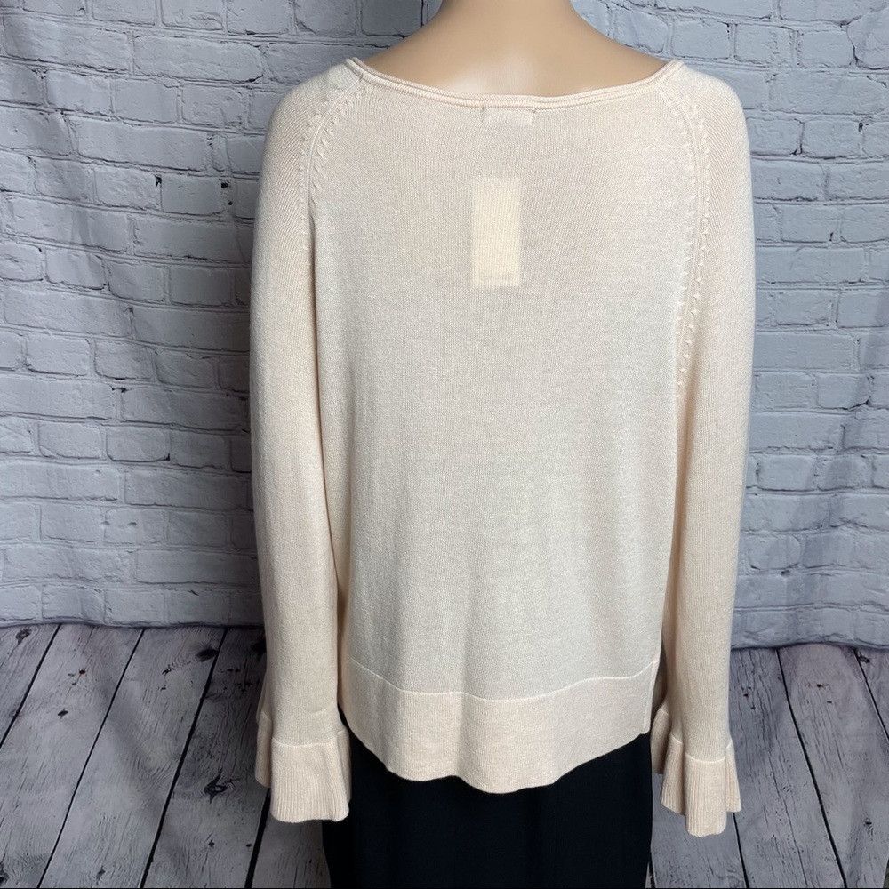 Splendid NWT New $128 Splendid Cashmere Blend Ruffle Sleeve Pullover Size L / US 10 / IT 46 - 6 Thumbnail
