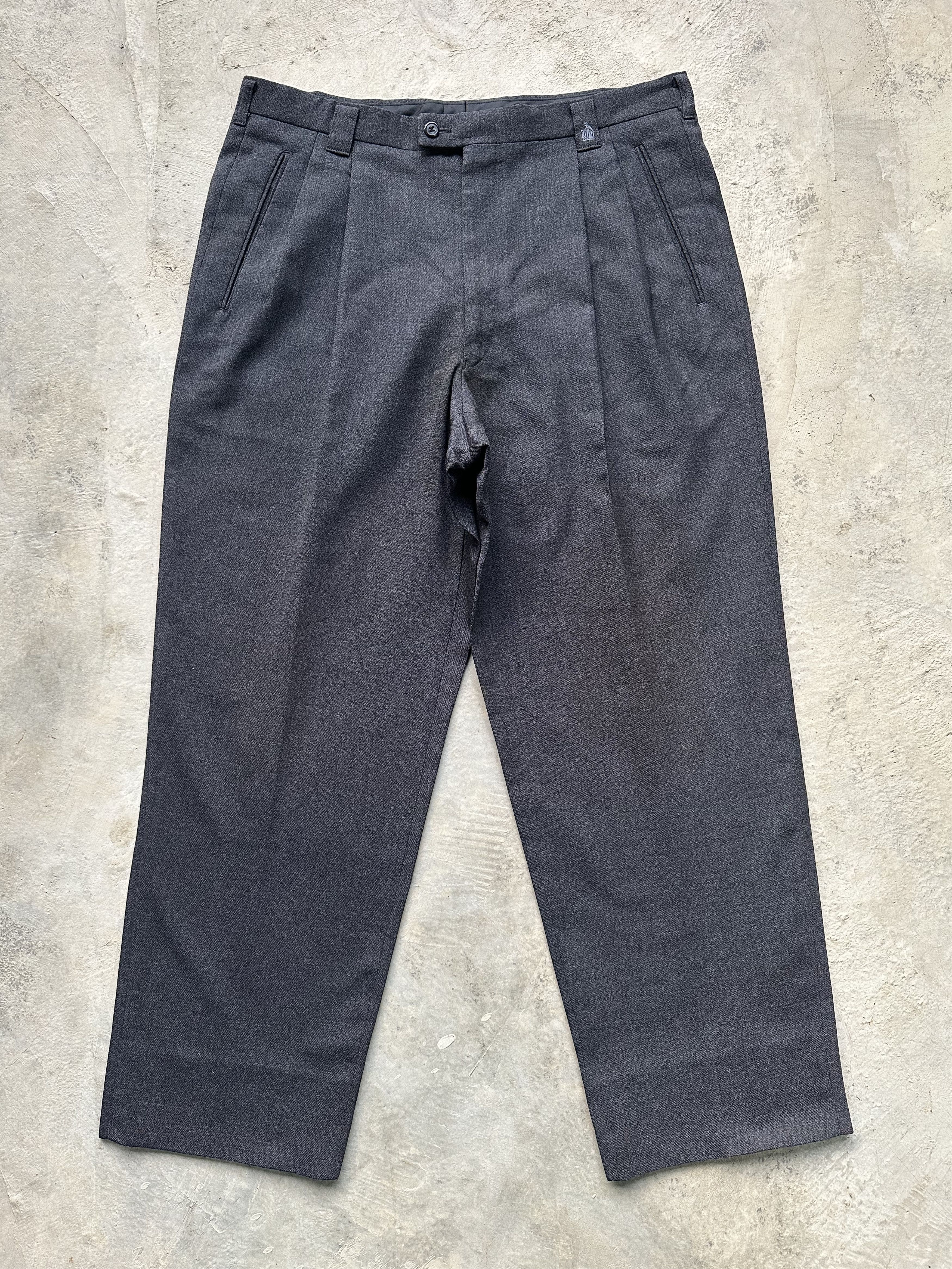 Vintage Lanvin Baggy Wide Balloons Wool Trousers Pants