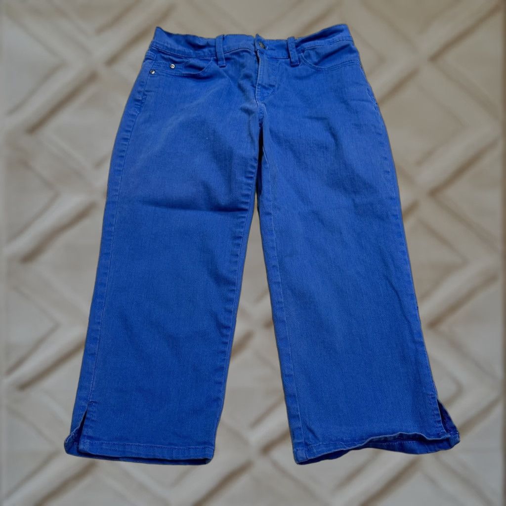NYDJ NYDJ Crop Denim Jeans Womens 2 Royal Blue Mid Rise Casual Straight Leg 28x20 Size 26" / US 2 / IT 38 - 1 Thumbnail