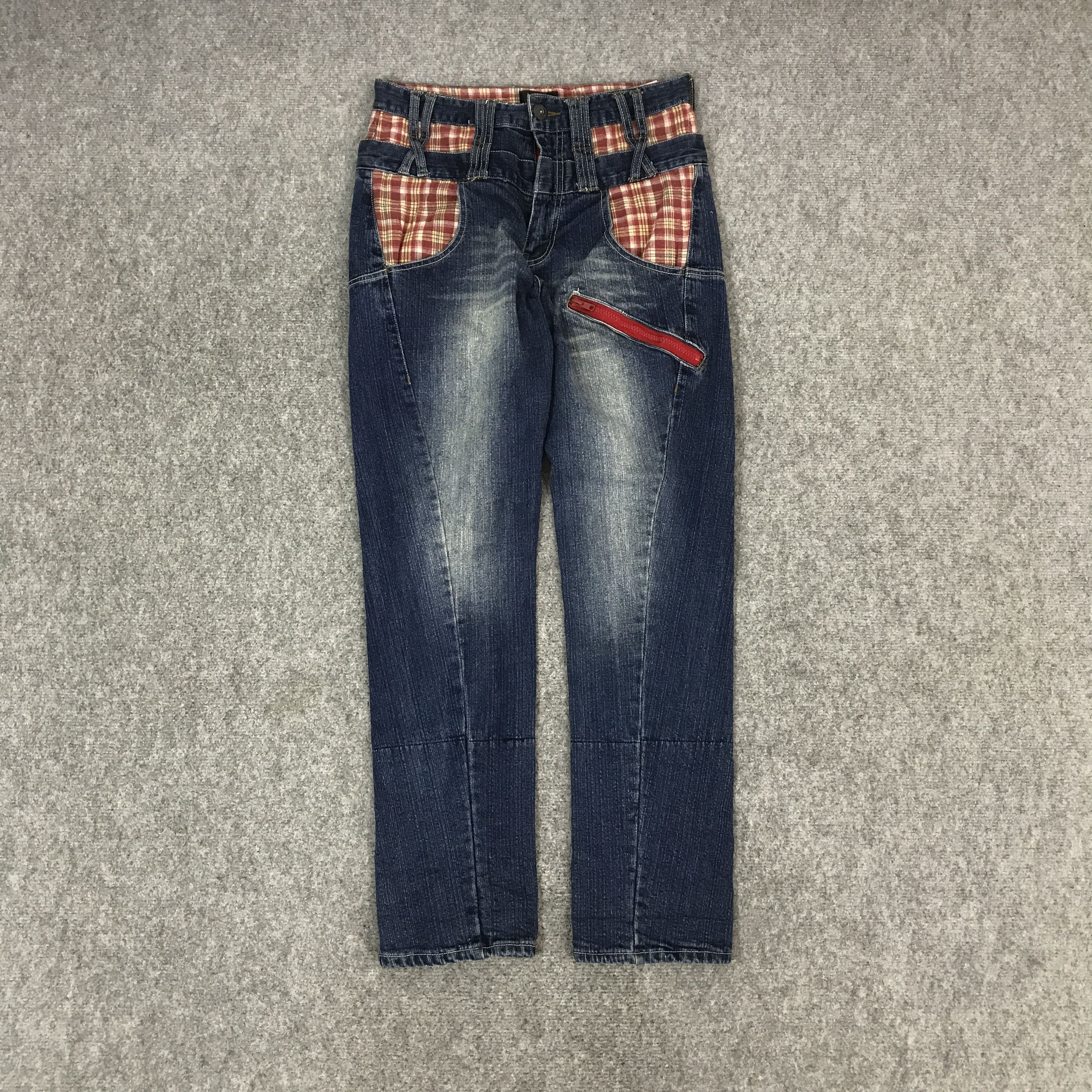 Japanese Brand CONTNO JAPAN DENIM DOUBLE WAIST DESIGN STYLE PANTS Size US 30 / EU 46 - 1 Thumbnail