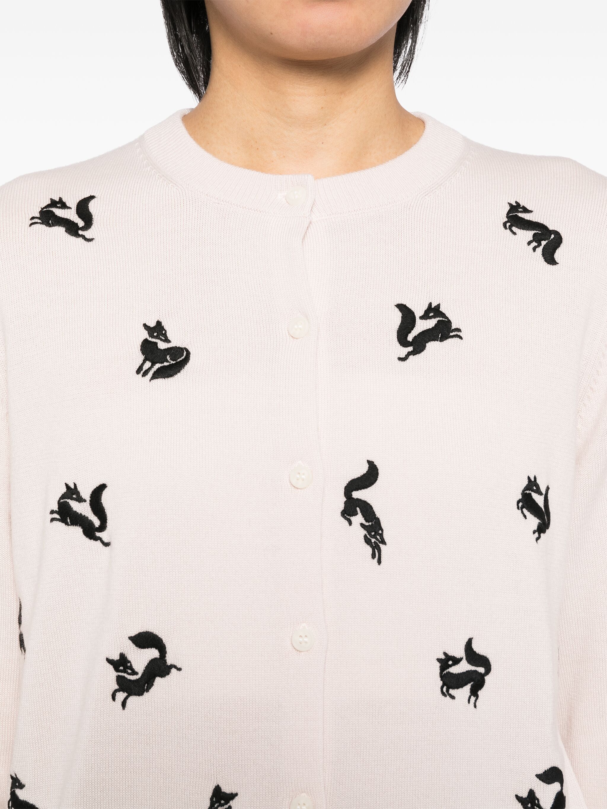 Maison Kitsune o1s22i1n1124 Fancy Fox Cardigan in Light Pink Size M / US 6-8 / IT 42-44 - 5 Thumbnail