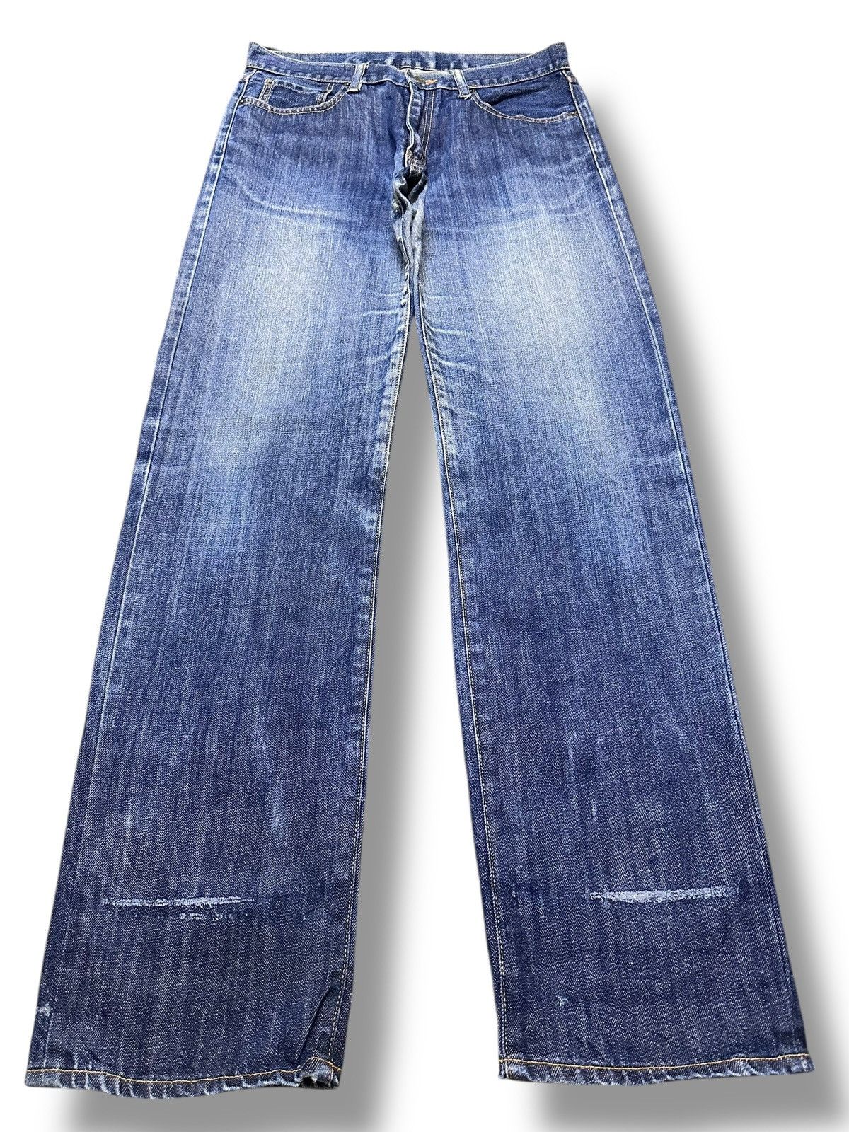 Japanese Brand Vintage Uniqlo Distressed Baggy Loose Style Jeans With Faded Size US 32 / EU 48 - 1 Thumbnail