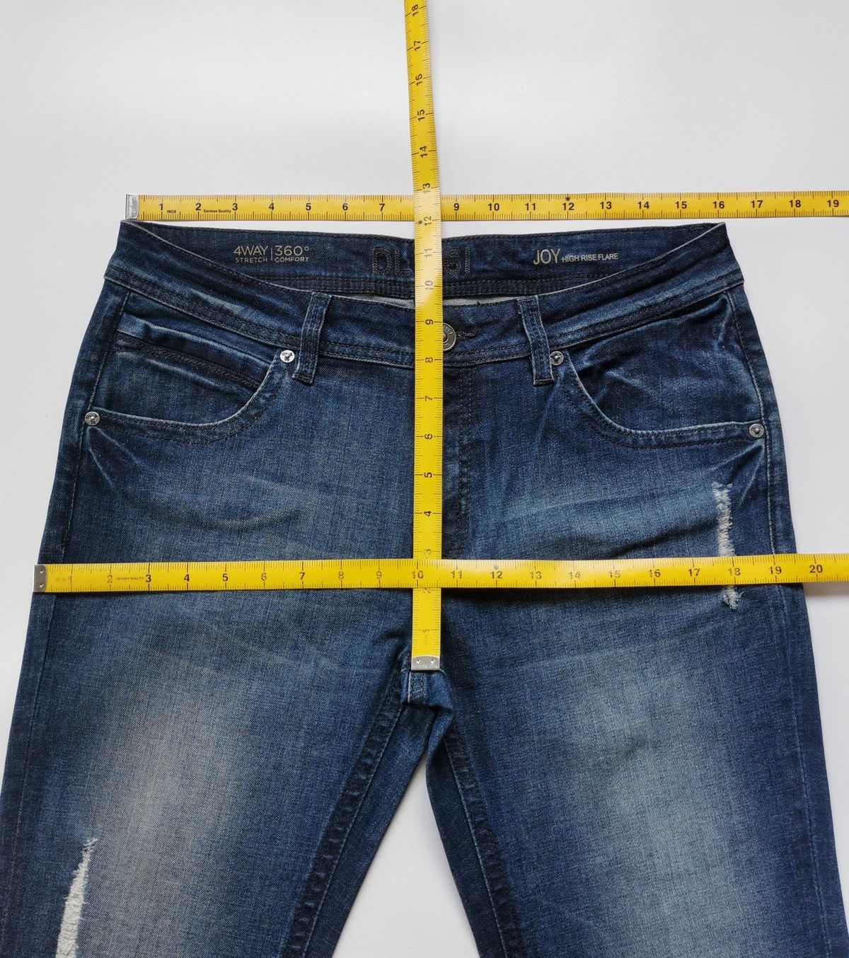 DL1961 DL1961 Joy High Rise Flare Bootcut Revolt Distressed Jeans Size 32" / US 10 / IT 46 - 12 Thumbnail