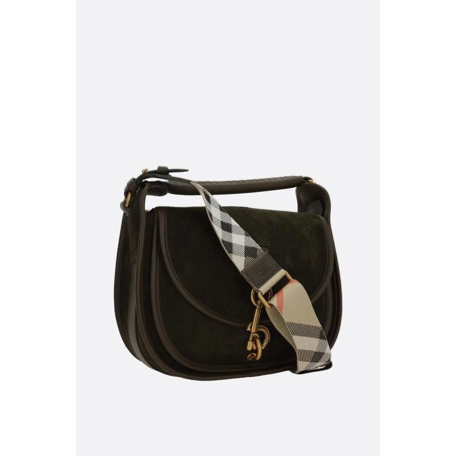 Burberry BURBERRY B Clip Small Brown Suede Messenger Bag New & Authen Size ONE SIZE - 2 Thumbnail