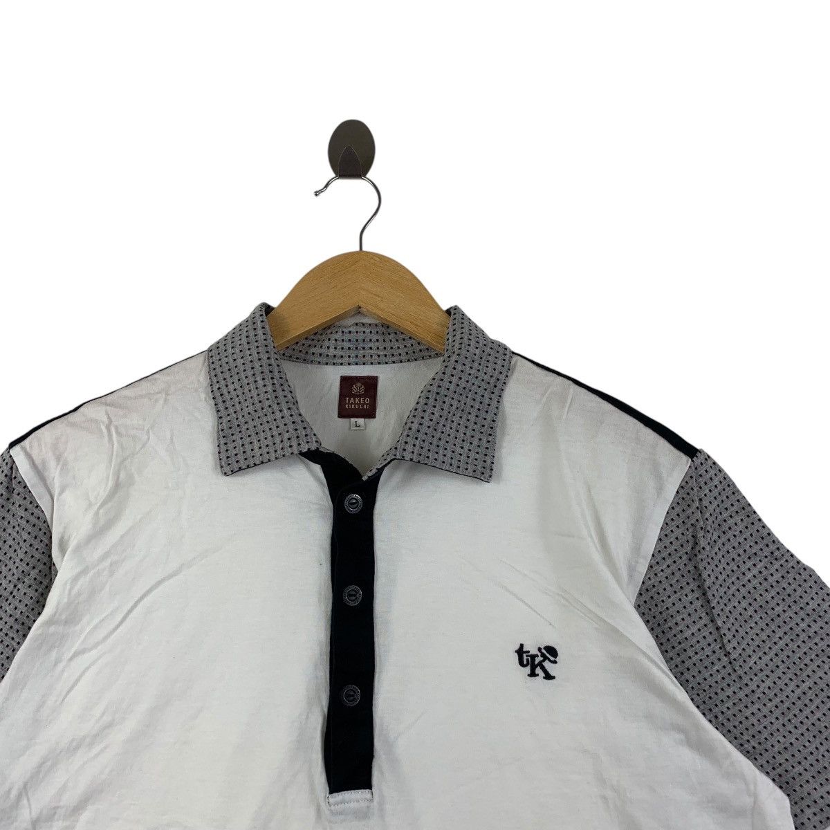 Takeo Kikuchi Vintage TAKEO KIKUCHI JAPAN Polka Dot Embroidered Polo Tee Size US L / EU 52-54 / 3 - 4 Thumbnail