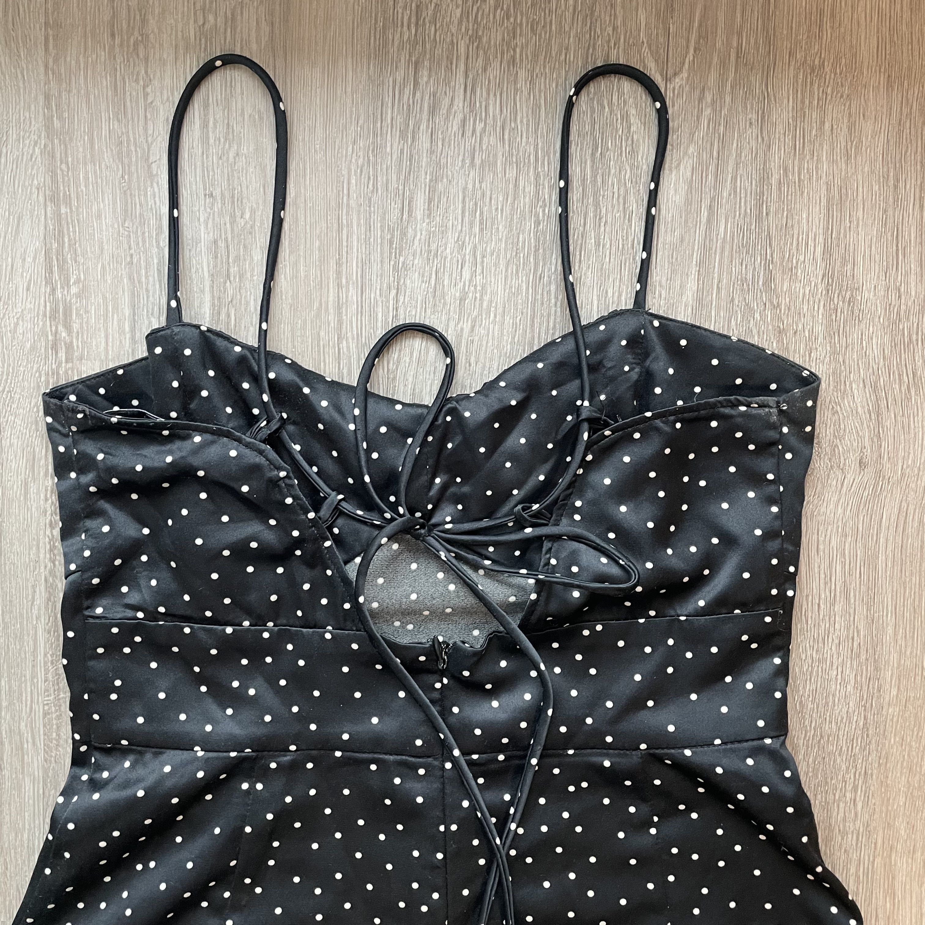 Zara Zara Polka Dot Ruched Bust Midi Dress with Slit XS Size XS / US 0-2 / IT 36-38 - 11 Thumbnail