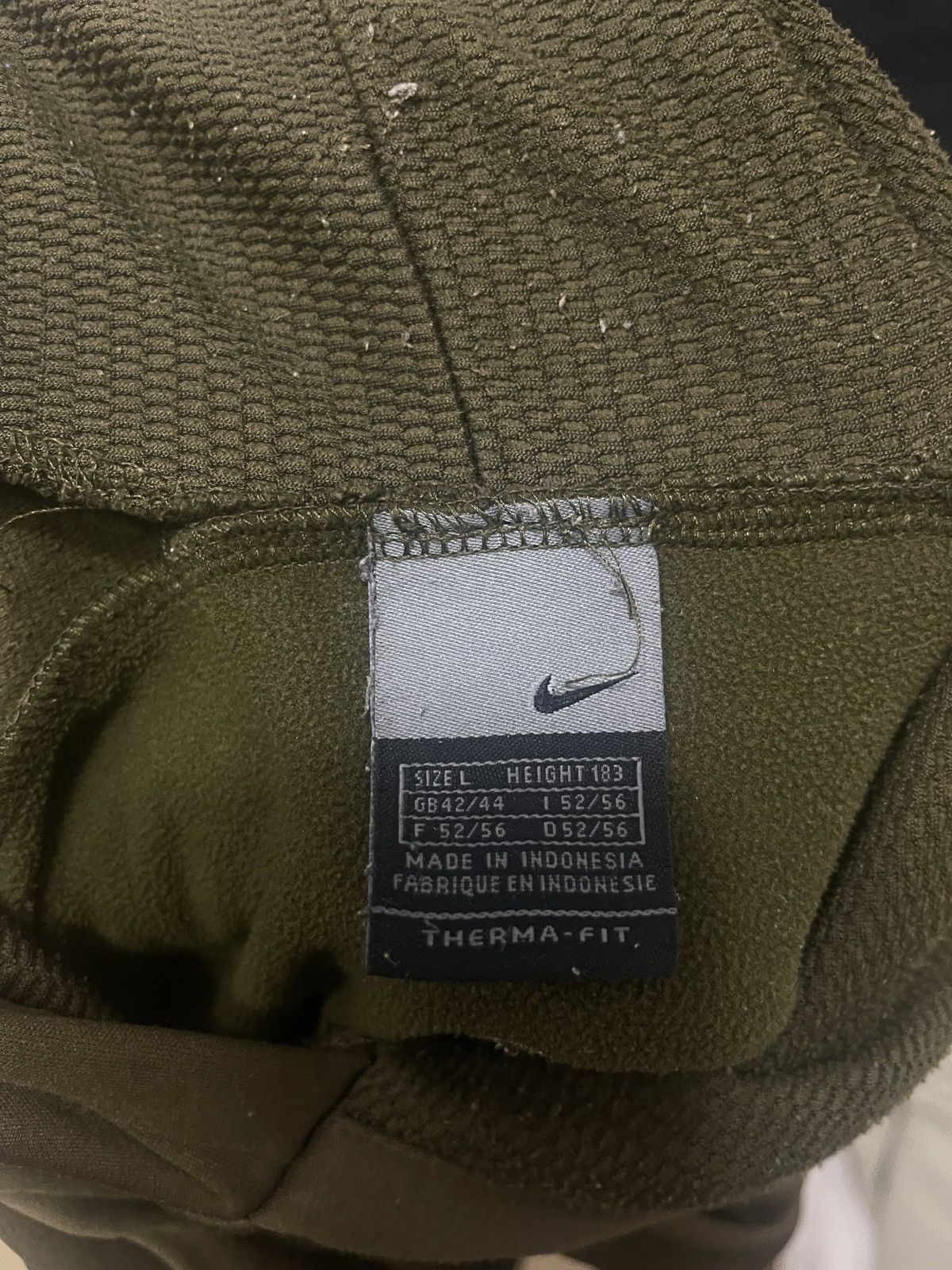 Nike × Vintage Nike vintage y2k khaki center logo swoosh hoodie Size US L / EU 52-54 / 3 - 12 Thumbnail