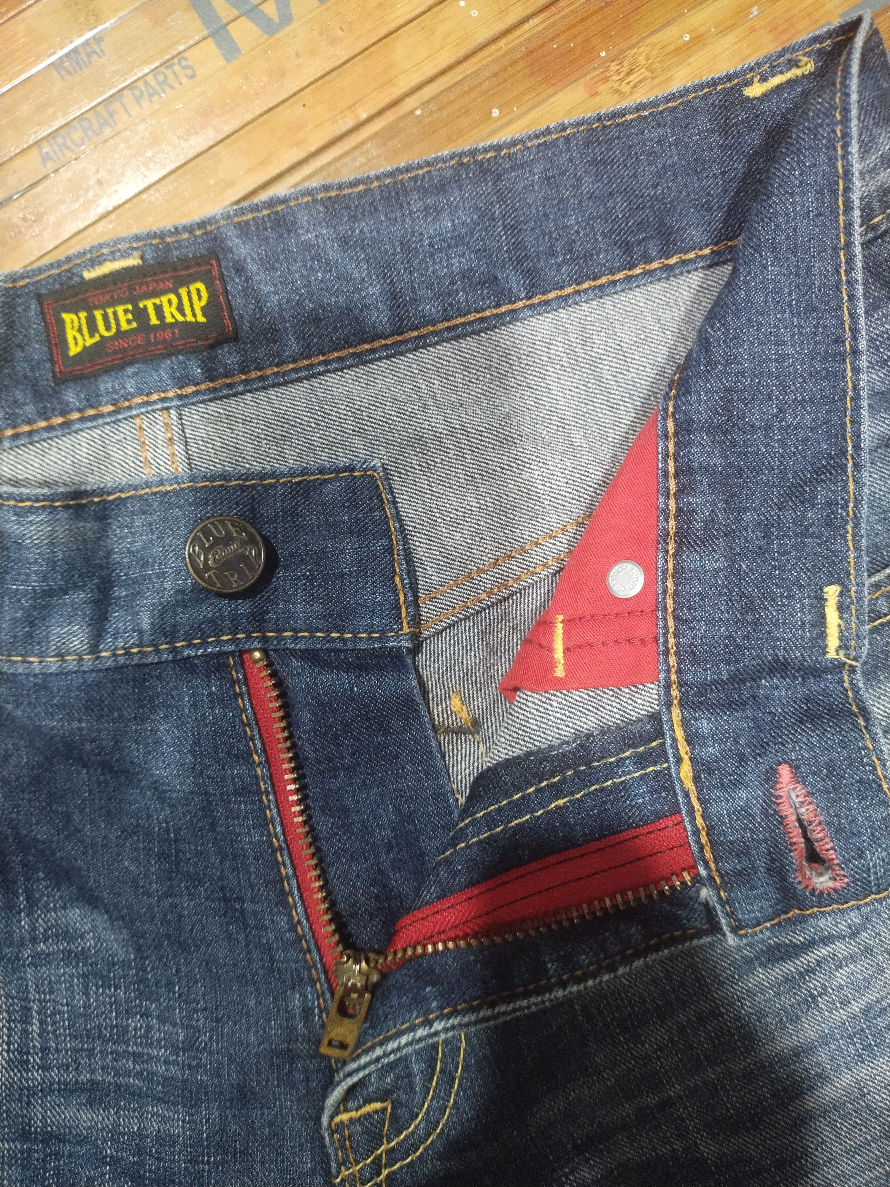 Edwin × Japanese Brand × Vintage Vintage Edwin Blue Trip Sz 29" Size US 29 - 9 Thumbnail