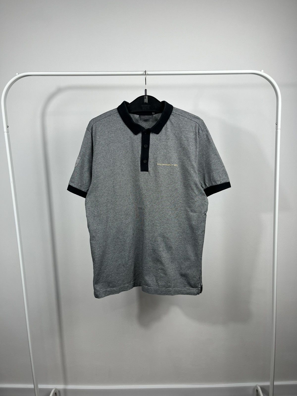 Porsche Design Porsche Grey Polo Shirt Contrast Collar Logo EU M US S Size US M / EU 48-50 / 2 - 1 Thumbnail
