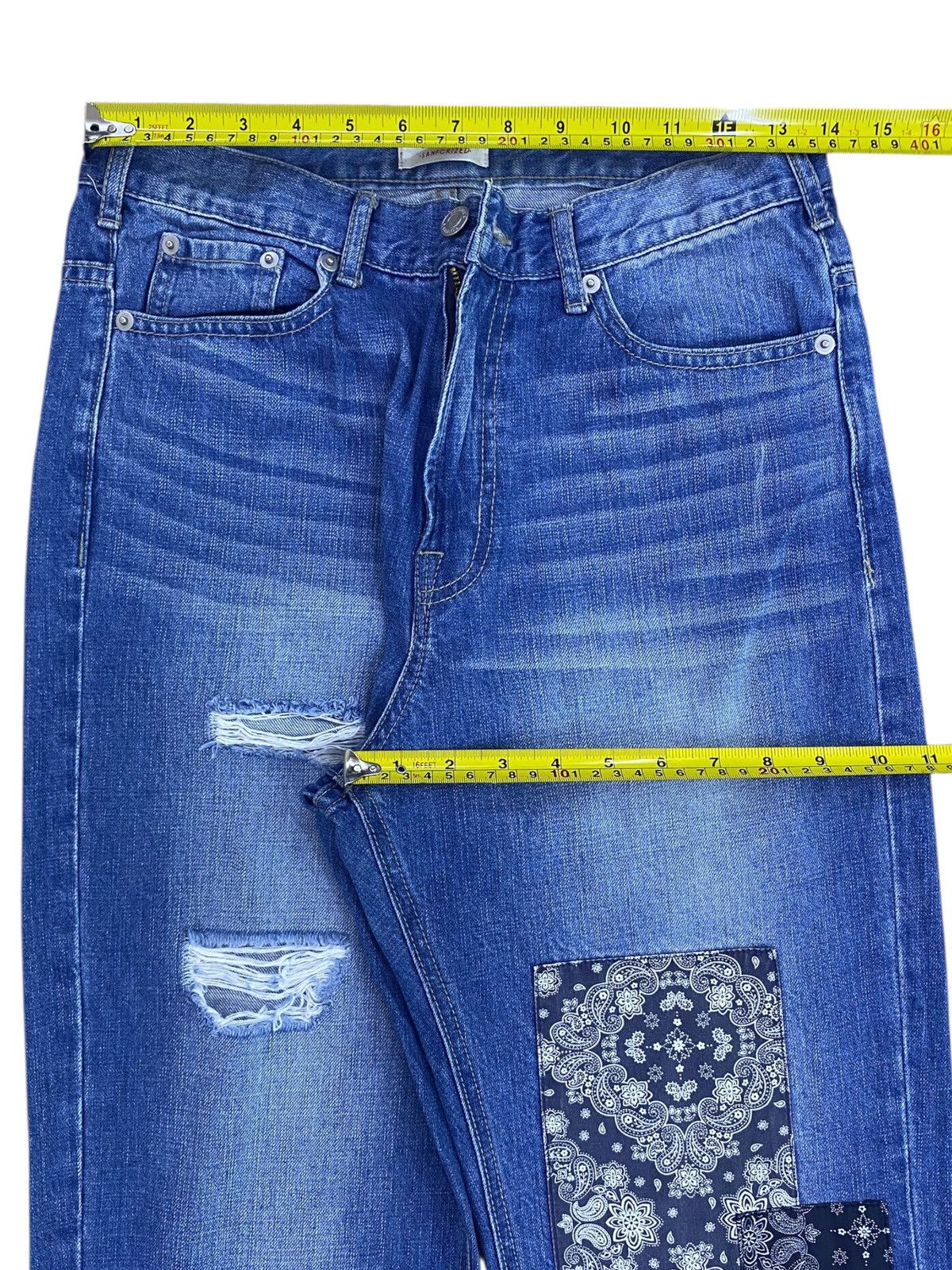 Other Japanese Brand Whiskers Ripped Style Patchwork Jeans Size US 28 / EU 44 - 5 Thumbnail
