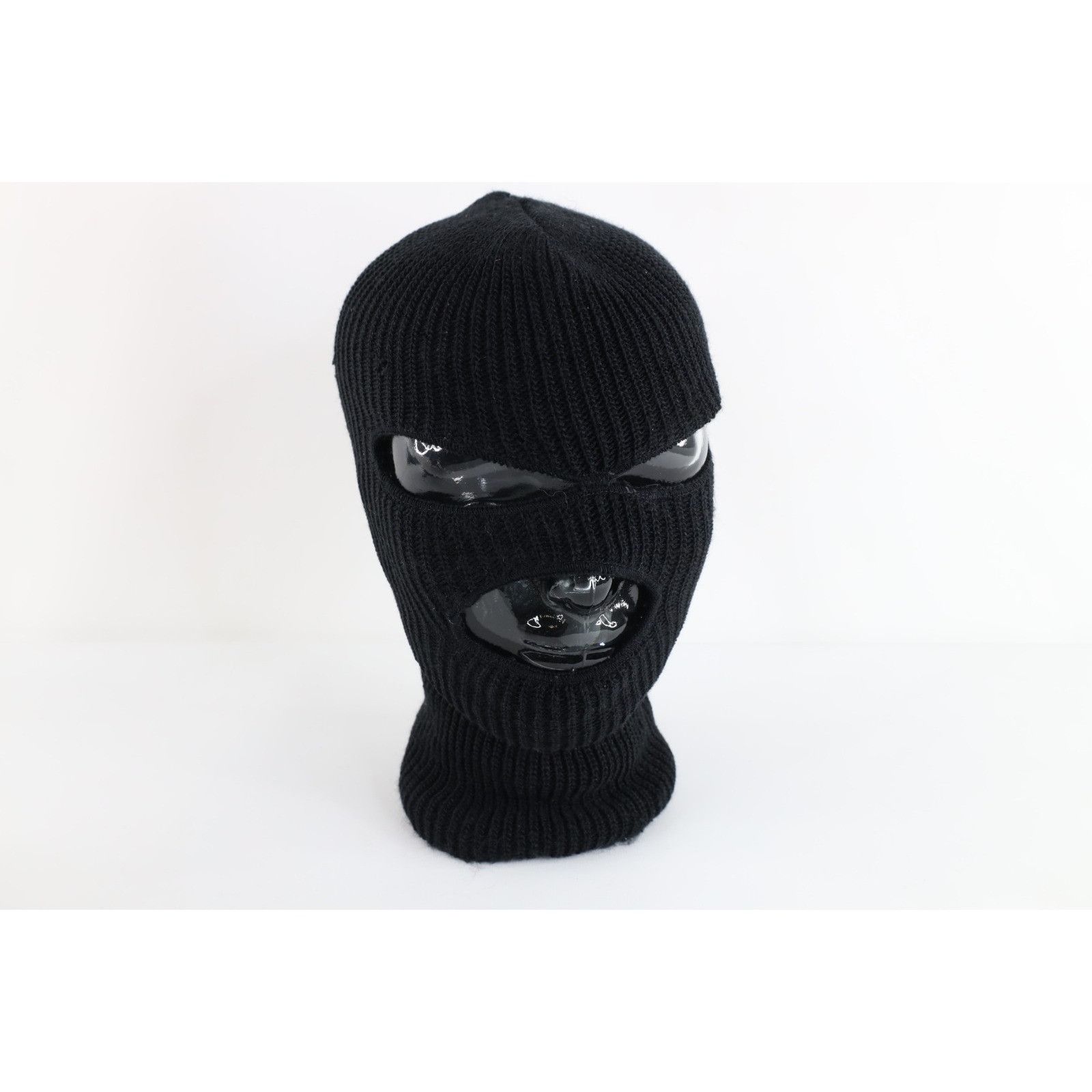Vintage Vintage 90s Streetwear Ribbed Knit 3 Hole Robber Beanie Size ONE SIZE - 1 Thumbnail