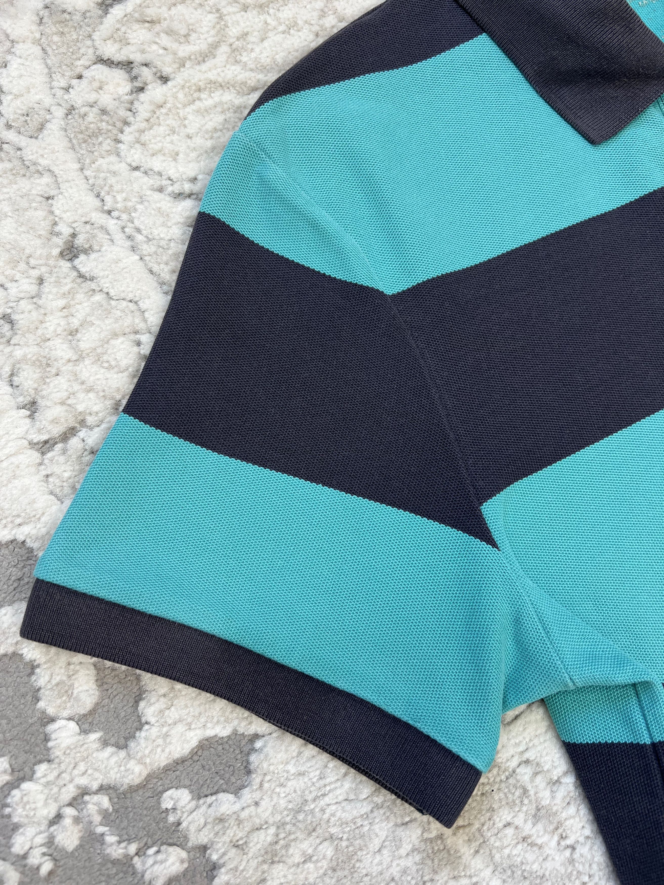 Nike Nike Striped Polo Shirt Teal Navy S/XS Size US S / EU 44-46 / 1 - 3 Thumbnail