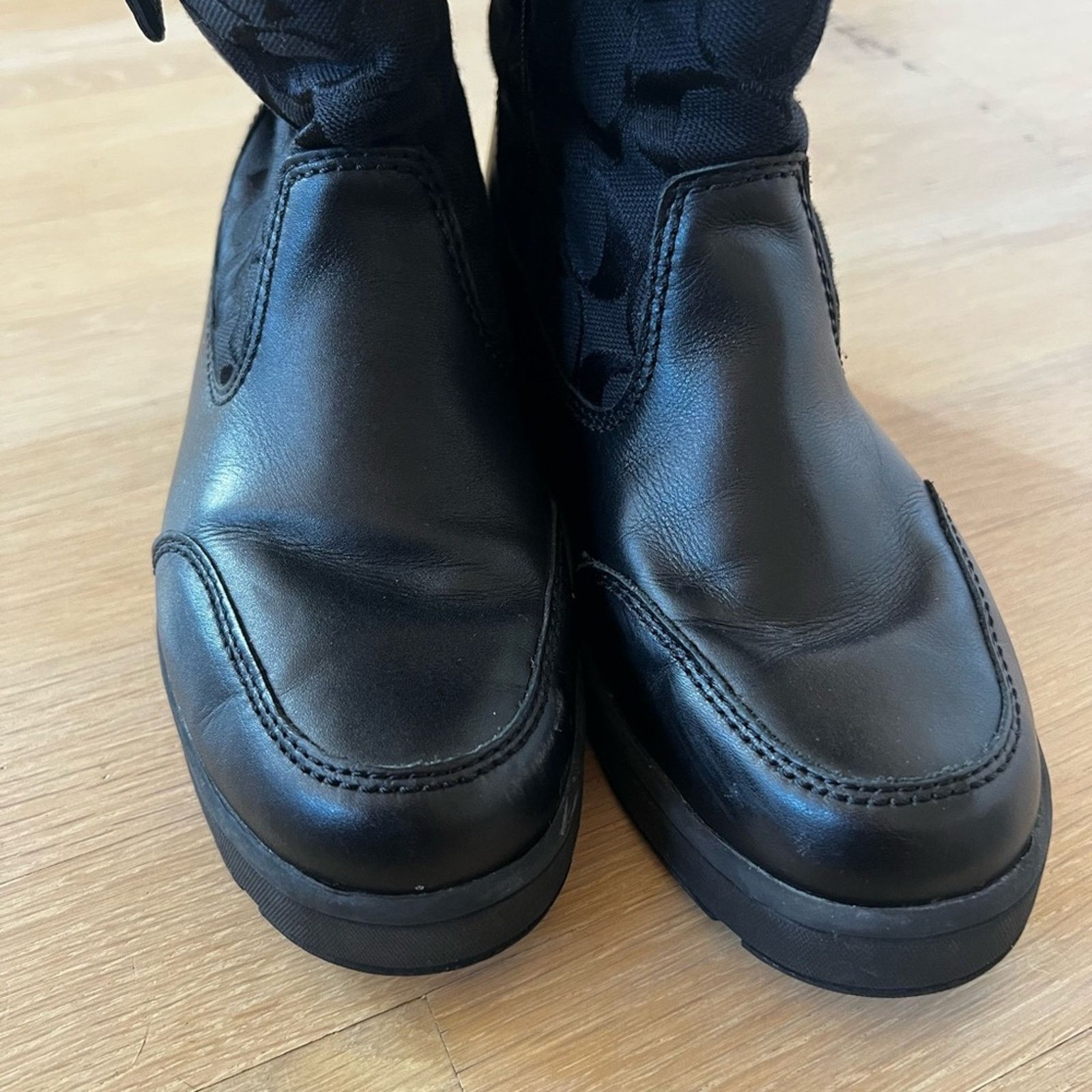 Coach Coach Kimberly Boots Black Canvas Logo Rabbit Fur Trim SZ 6M Size US 6 / IT 36 - 4 Thumbnail