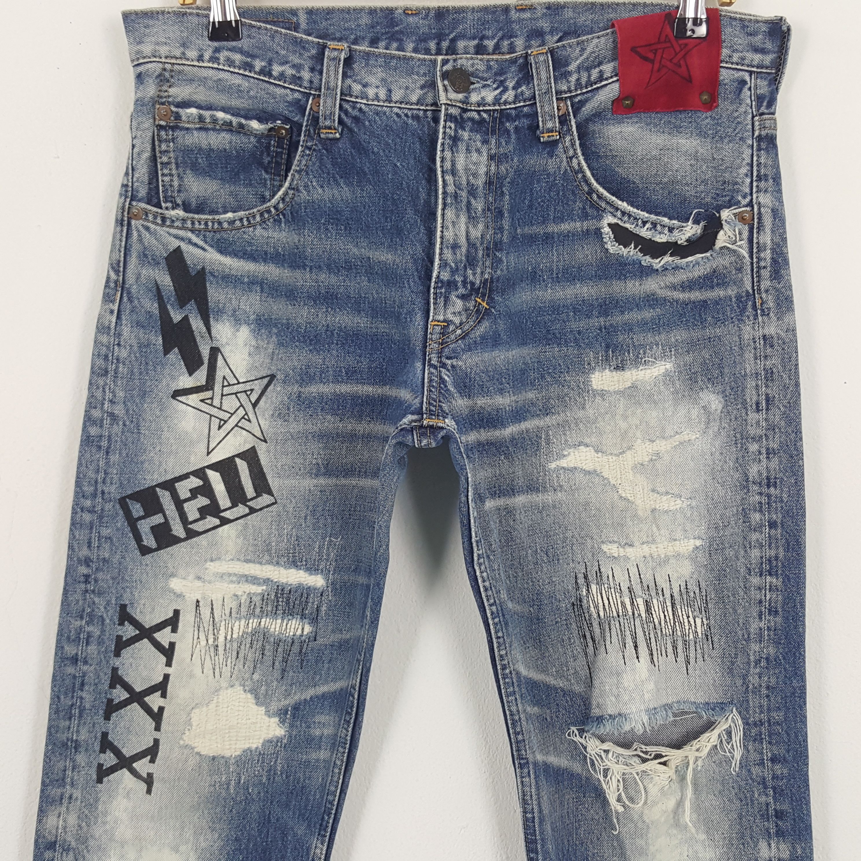 Japanese Brand × Vintage Vintage RNA Sweats Bloods Denim Jeans Size US 33 - 2 Thumbnail