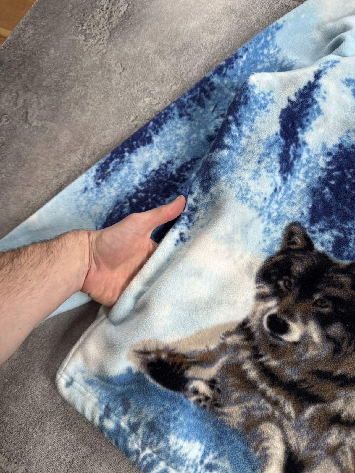 Vintage 90s Retro Animal print wolf atlas all printed fleece jacket Size US L / EU 52-54 / 3 - 11 Thumbnail