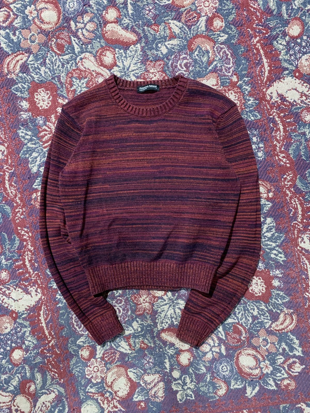 American Apparel American Apparel Basics Red Tide Striped Crewneck Sweater Size S / US 4 / IT 40 - 1 Thumbnail