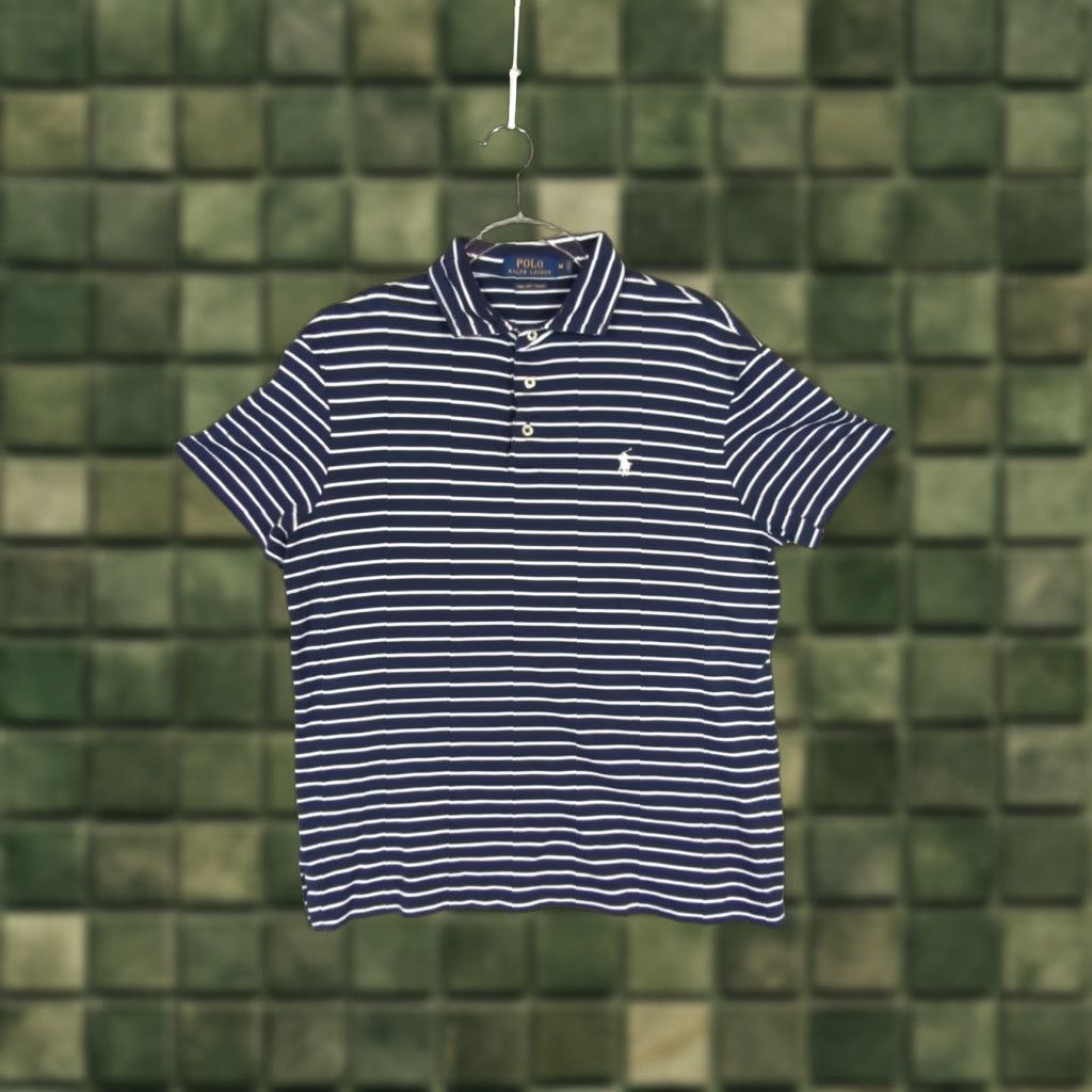 Polo Ralph Lauren Polo Ralph Lauren Polo Shirt Men’s M Navy/White Striped Short Sleeve Shirt Size US M / EU 48-50 / 2 - 1 Thumbnail