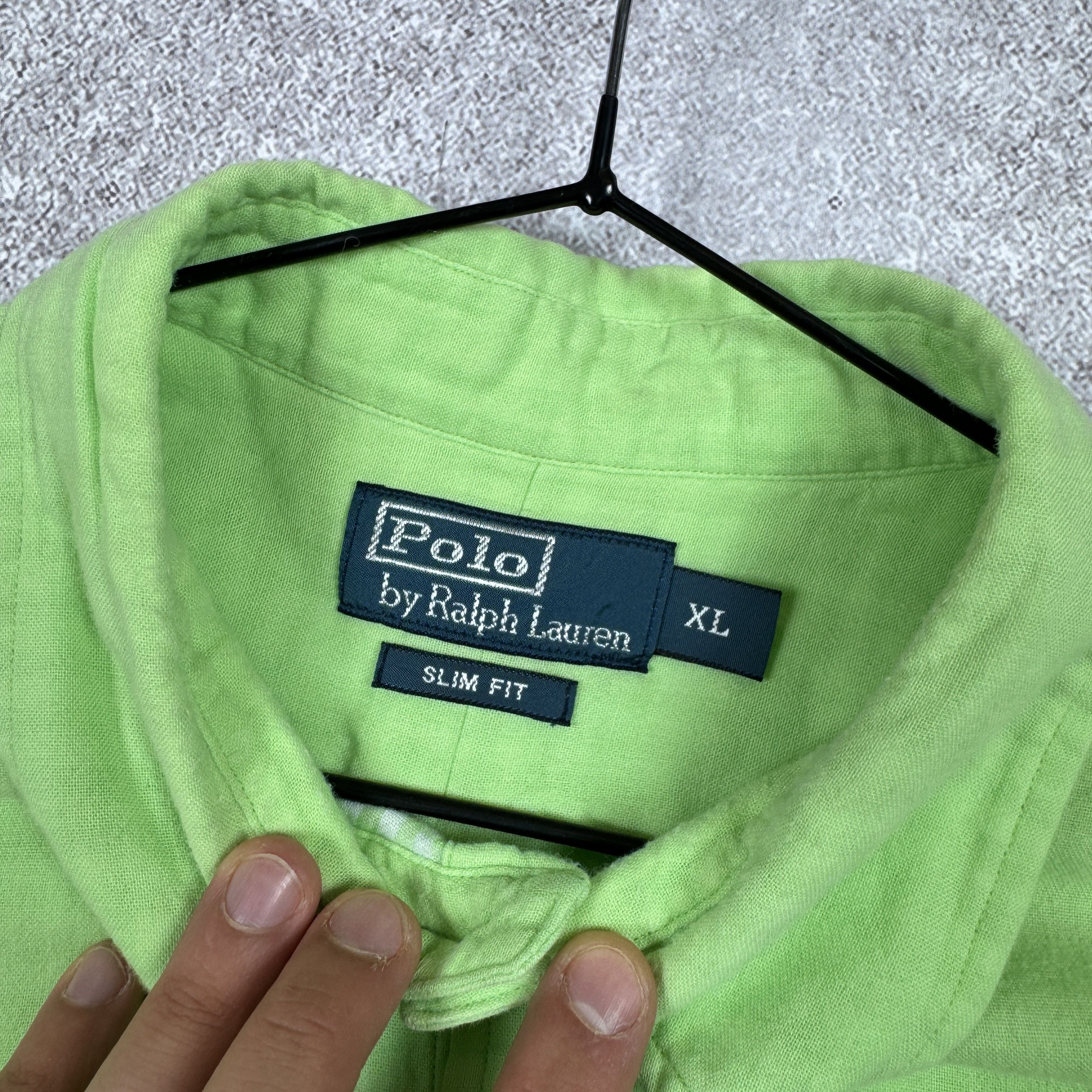 Polo Ralph Lauren Men`s Polo Ralph Lauren Green Cotton Slim Fit Shirt Size XL Size US XL / EU 56 / 4 - 6 Thumbnail