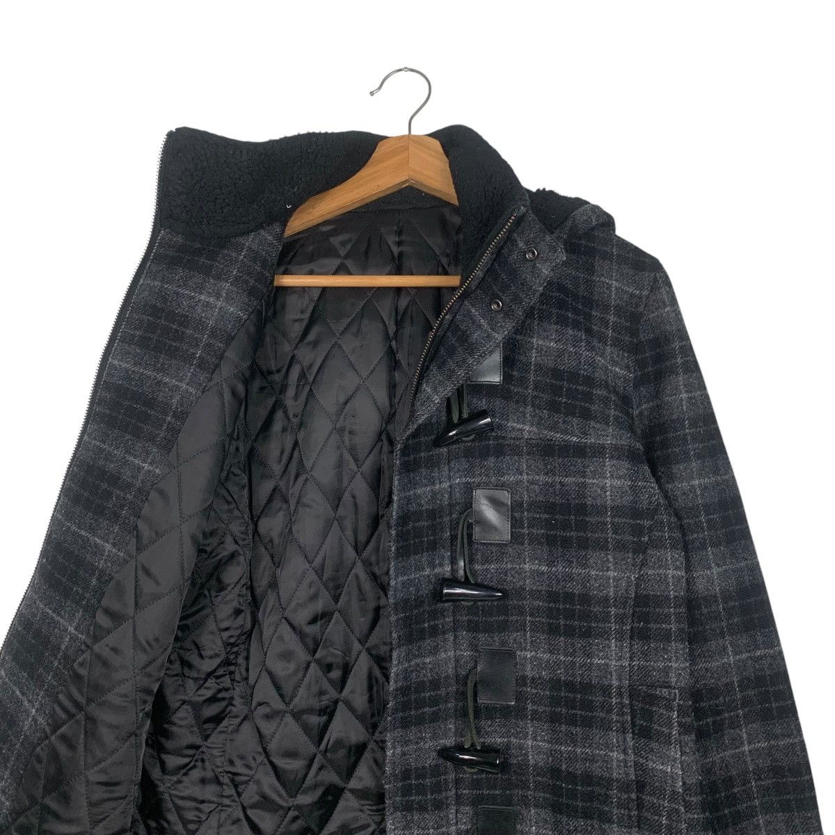 Katharine Hamnett London HAMNETT Coat Checked Wool Duffle Coat #1796-C15 Size US M / EU 48-50 / 2 - 11 Thumbnail