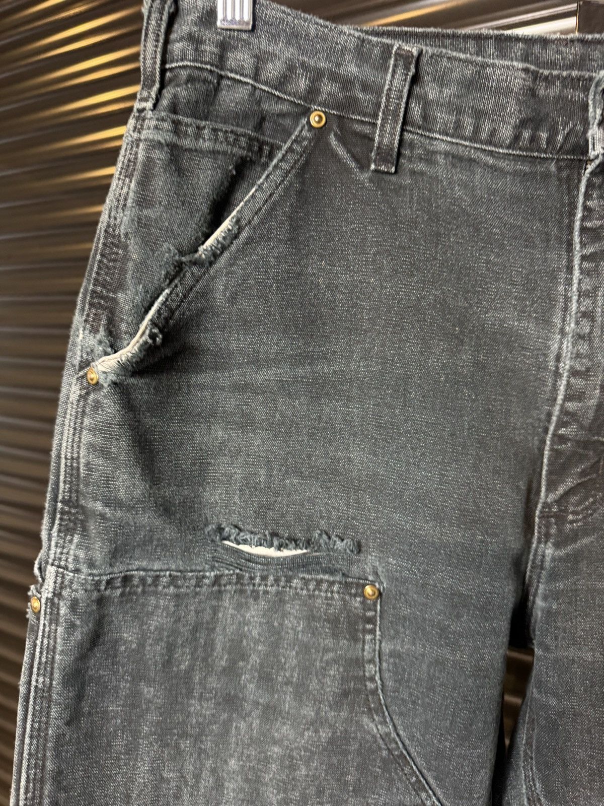 Carhartt × Vintage Vintage Carhartt Black Distressed Double Knees - 34x34 Size US 34 / EU 50 - 6 Thumbnail