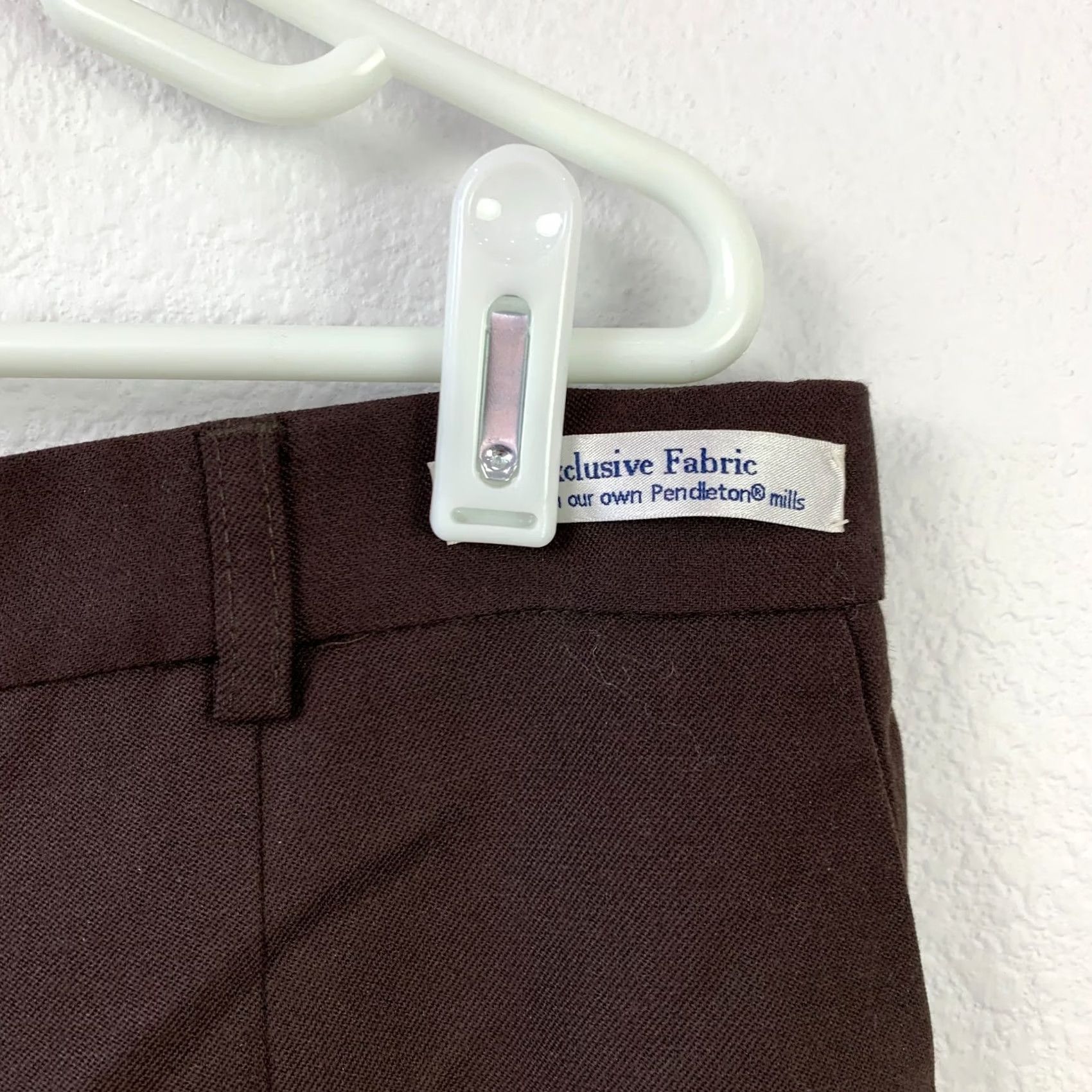 Pendleton VINTAGE Pendleton Brown Wool Stretch Dress Pants Trousers Womens 14 NWT Size 36" / US 14 / IT 50 - 2 Thumbnail
