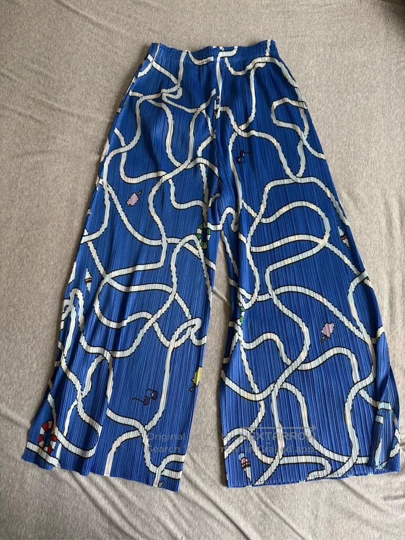 Issey Miyake Issey Miyake Blue Pants Size 26" / US 2 / IT 38 - 2 Thumbnail