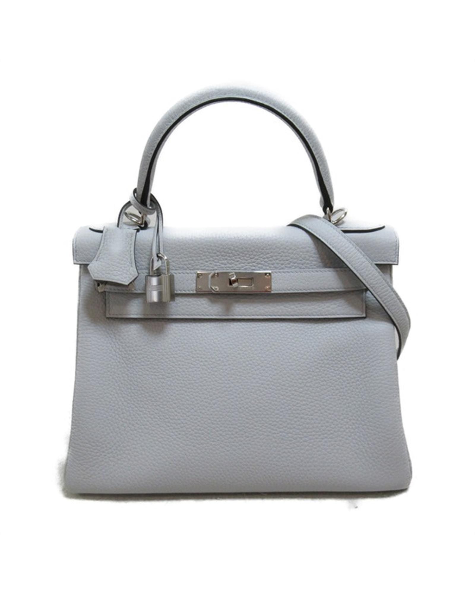 image of Hermes Blue Clemence Kelly 28 Bag In Excellent Condition, Women's
