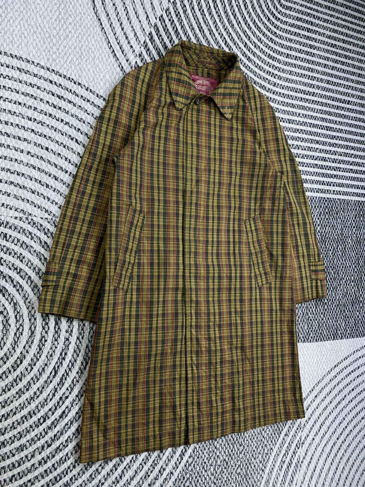 Other Vintage Harvard Checked Wool Long Trench Jacket Size US M / EU 48-50 / 2 - 4 Thumbnail