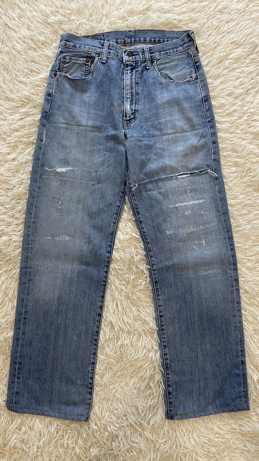 image of Distressed Denim x Levis VTG Levis 551Zxx Big E Selvedge Distressed in Blue, Men's (Size 30)