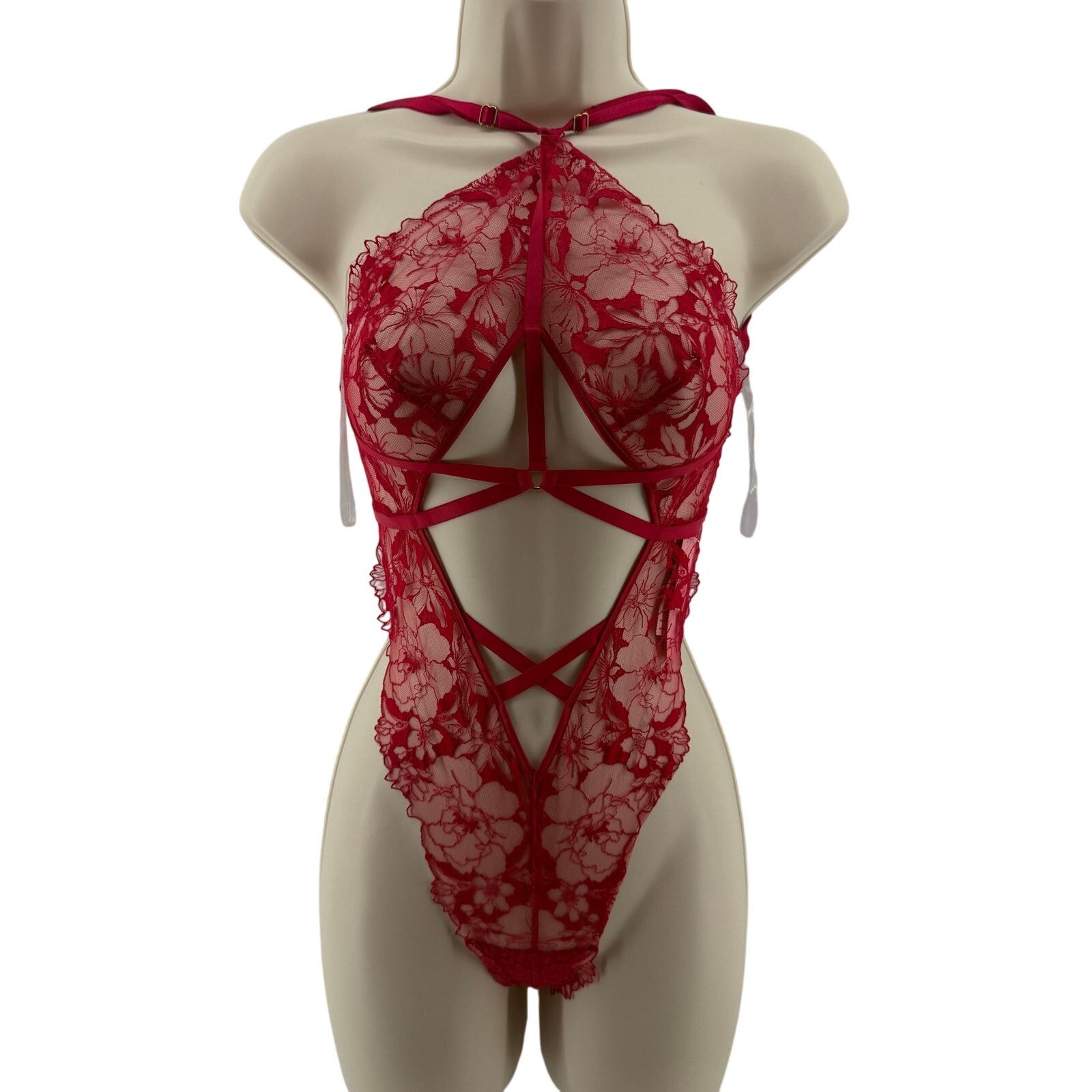 Victorias Secret Victoria Secret Red Lace Teddy Lingerie Bodysuit Womens Xs