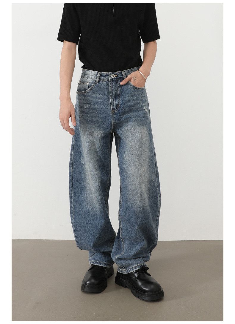 Vintage American street men's loose straight wide-leg sloping jeans Size US 32 / EU 48 - 2 Thumbnail