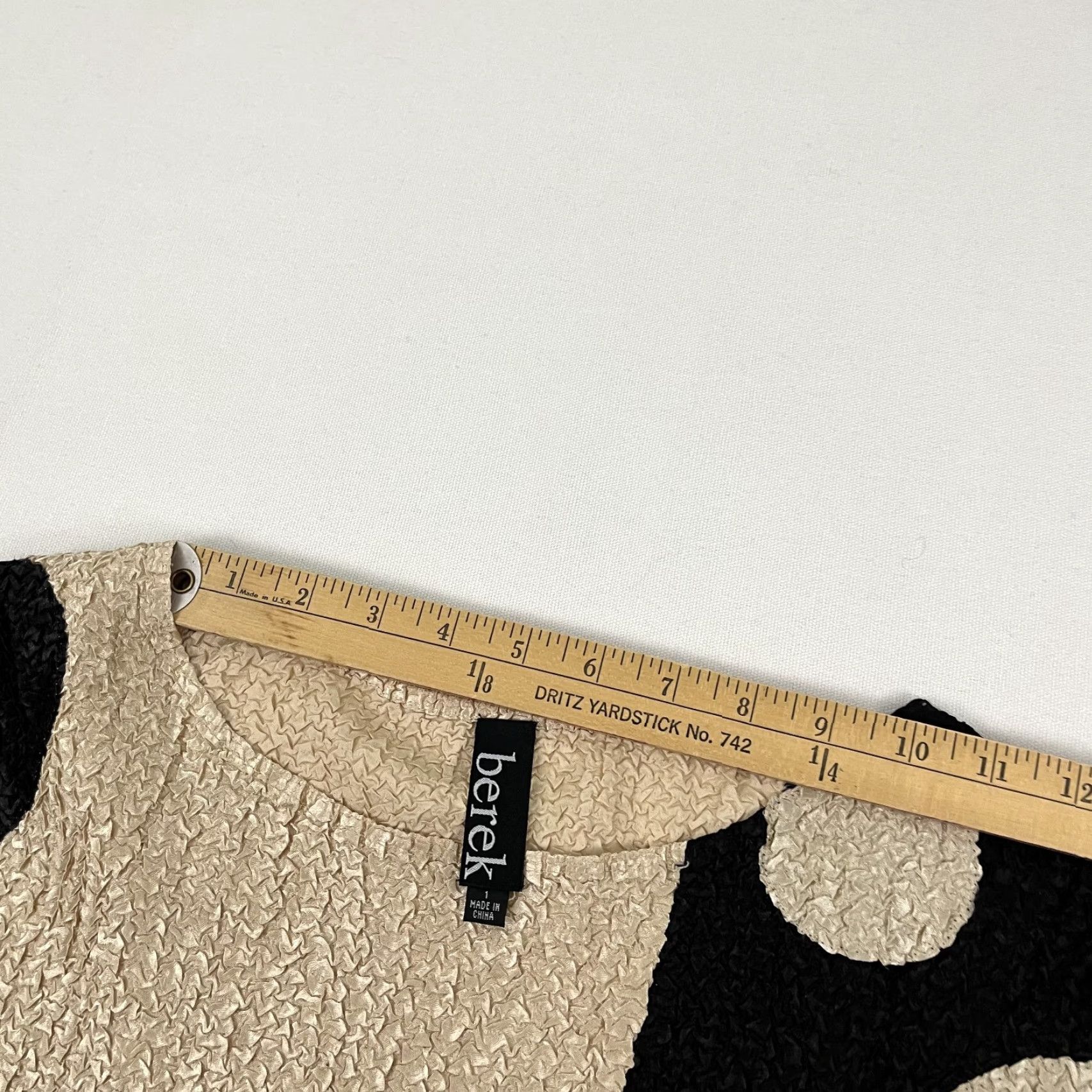 Vintage Berek Blouse Womens 1X Black Brown Crinkle Abstract Novelty Statement Lagom Sleeves 3/4 Casual Workwear | Plus Size Size XL / US 12-14 / IT 48-50 - 5 Thumbnail
