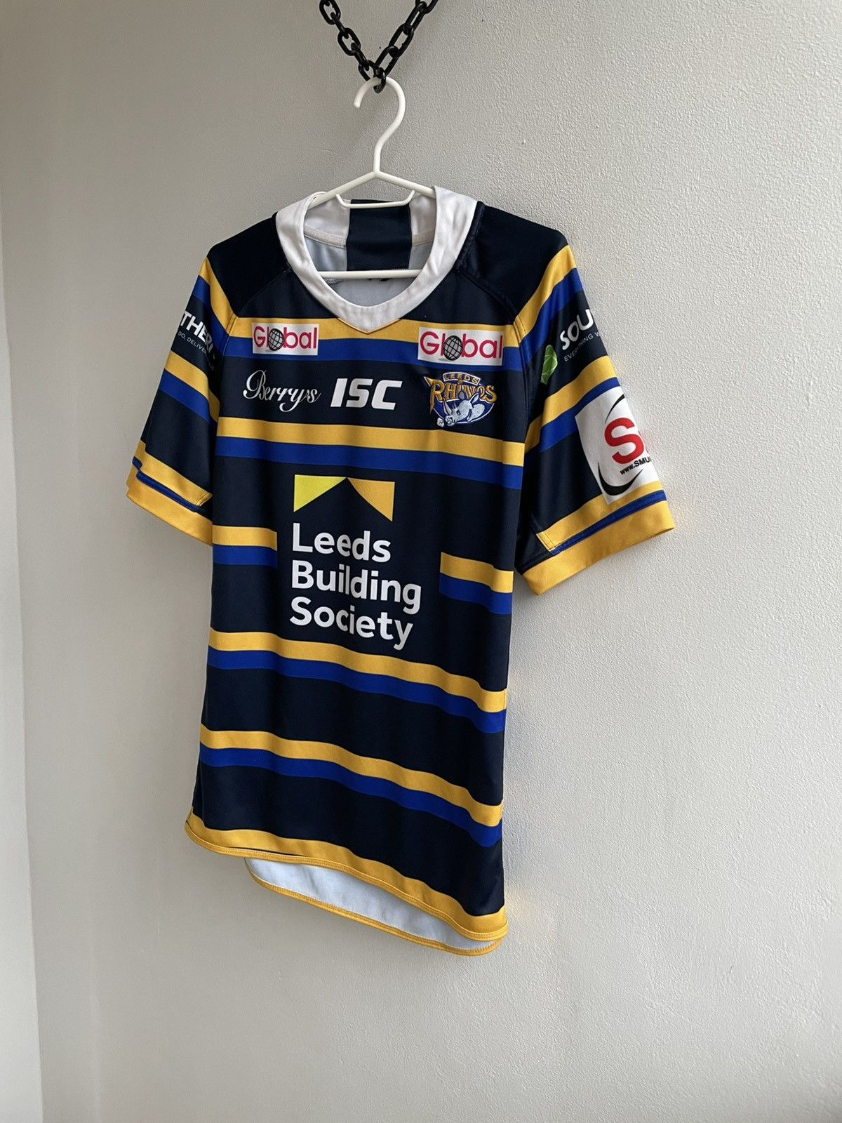 Vintage Leeds Rhinos Vintage Home Rugby Shirt Jersey ISC Size US L / EU 52-54 / 3 - 2 Thumbnail