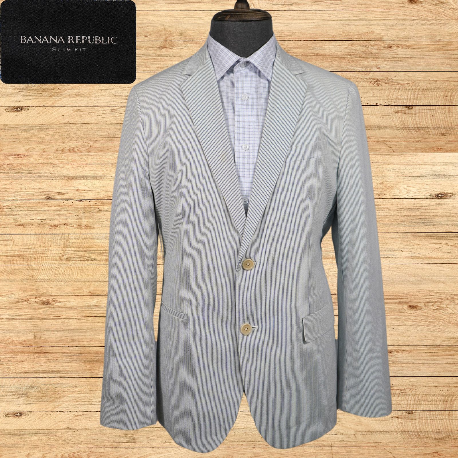 Banana Republic Banana Republic Seersucker Sport Coat Mens 44R Slim Size 44R - 1 Thumbnail