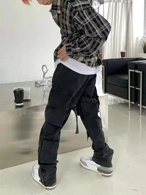 Jean faded flared utility cargo pants Size US 32 / EU 48 - 4 Thumbnail