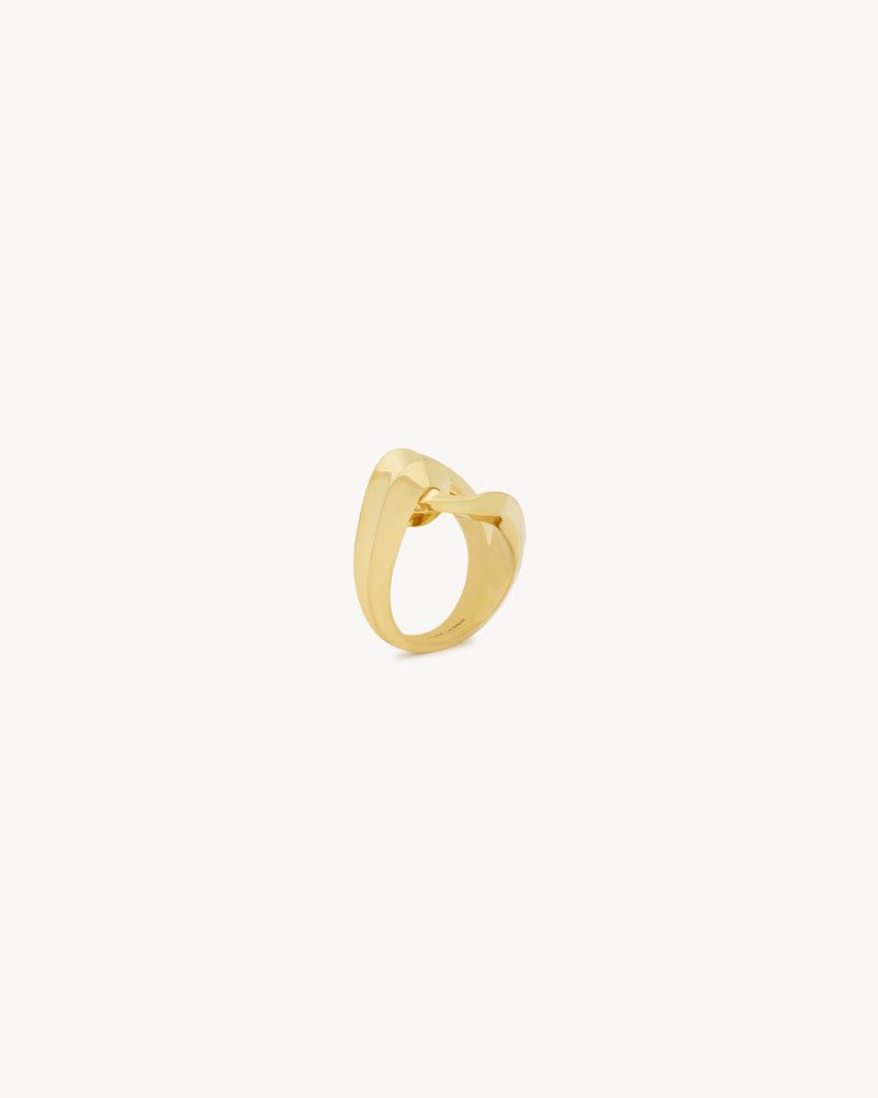Saint Laurent Paris o1bcso1str0226 Size:06/Loop Ring In Metal in Golden Size ONE SIZE - 2 Thumbnail