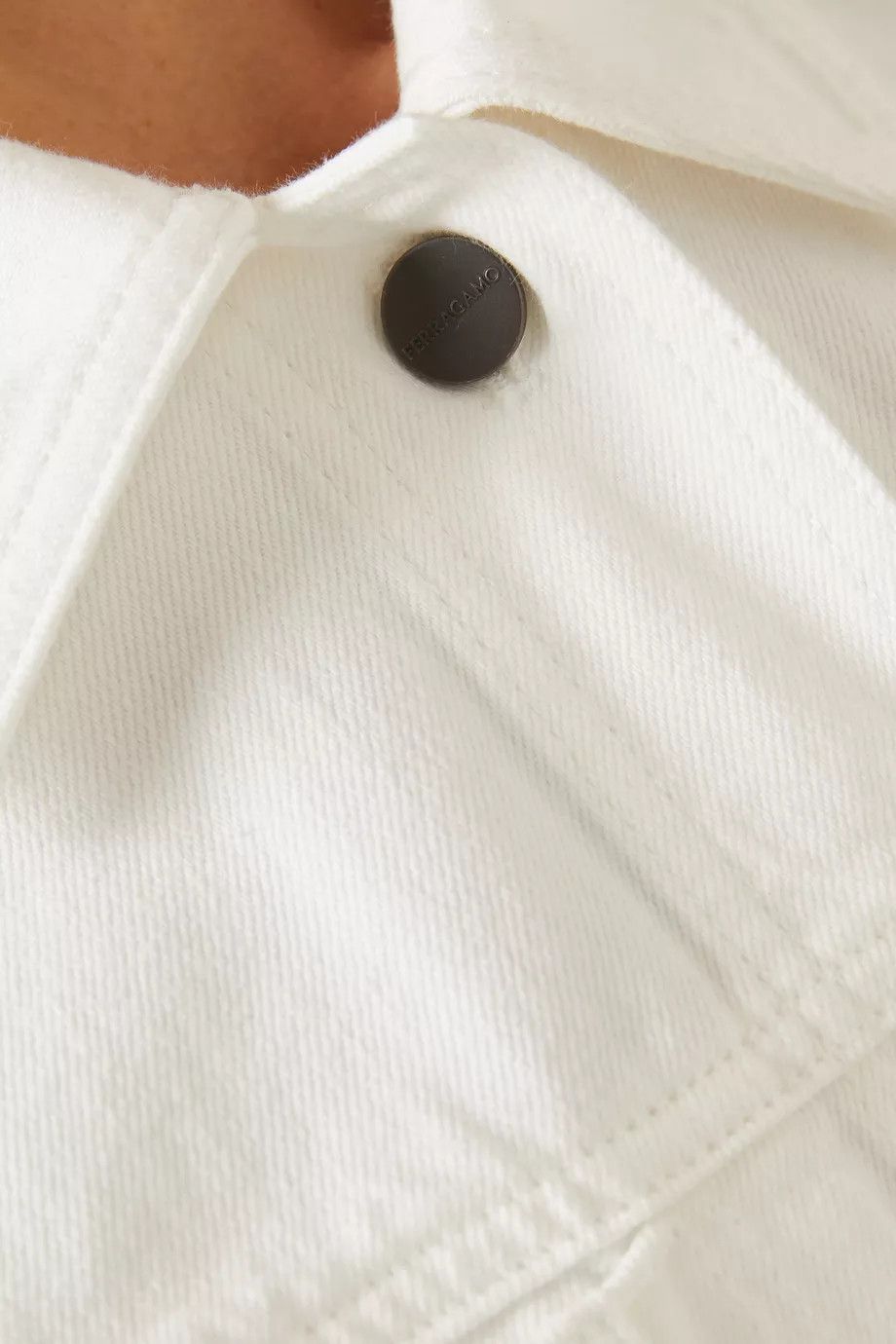 Salvatore Ferragamo o1s1rm1224 Denim Jacket in White Size L / US 10 / IT 46 - 5 Thumbnail